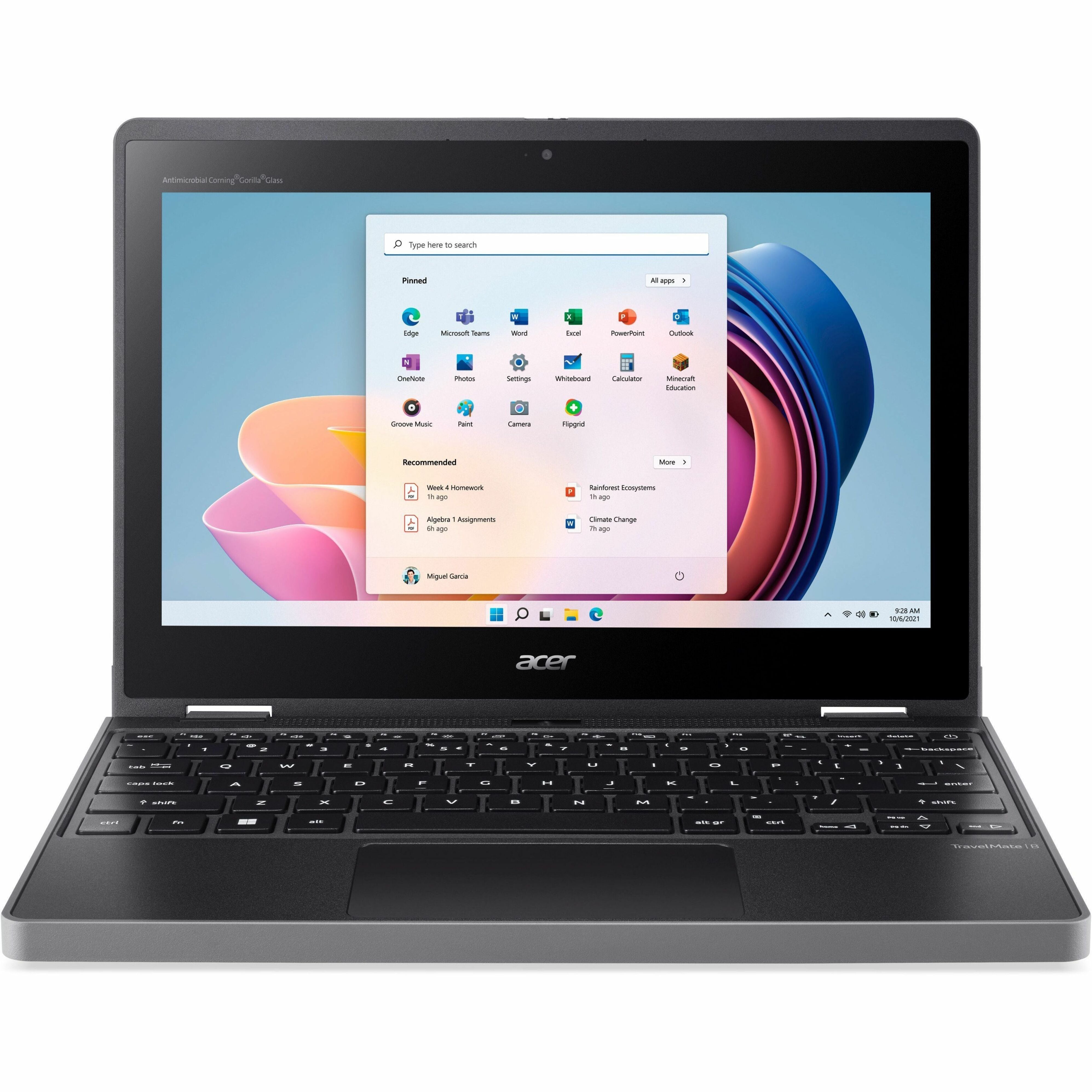 Acer TravelMate Spin B3 Convertible 2-in-1 Notebook, 11.6" HD Touchscreen, Intel N100 Quad-Core, 4GB LPDDR5, 128GB SSD, Windows 11 Pro Education, Stylus - NX.VZ3AA.002 (1 Year Warranty)