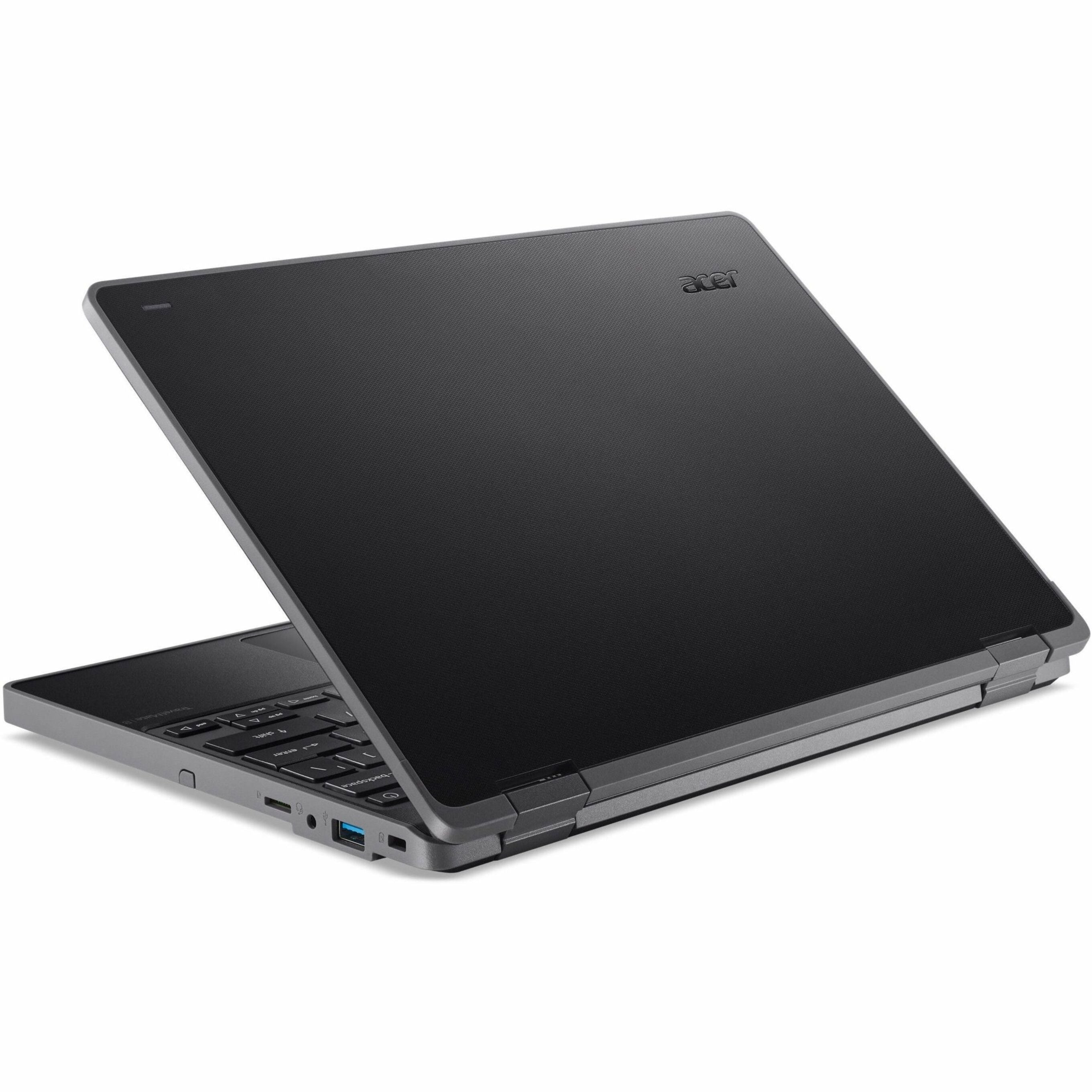 Acer TravelMate Spin B3 Convertible 2-in-1 Notebook, 11.6" HD IPS Touchscreen, Intel N100 Quad-Core, 8GB LPDDR5, 128GB PCIe SSD, Windows 11 Pro Education - NX.VYNAA.001 (1 Year Warranty)