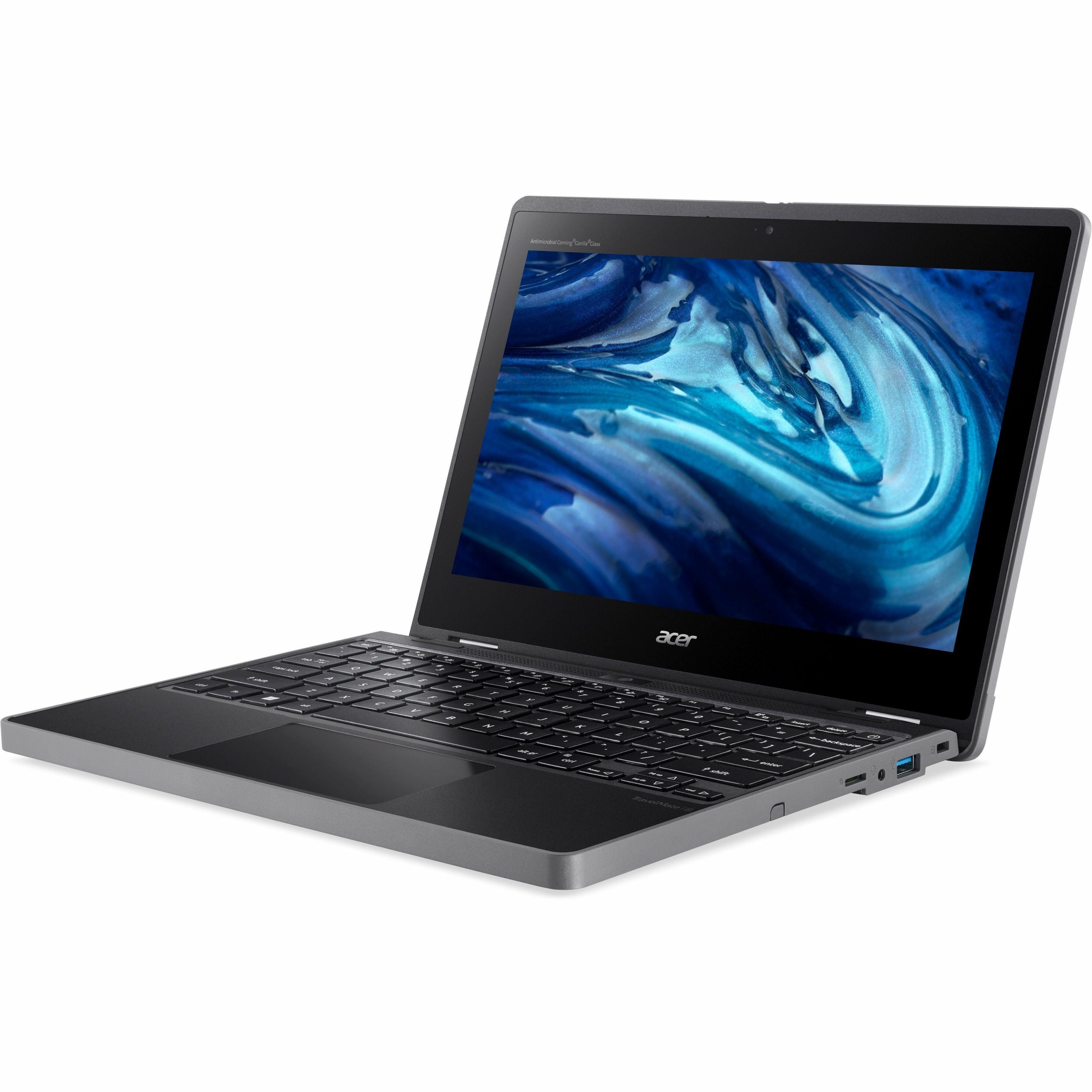 Acer TravelMate Spin B3 Convertible 2-in-1 Notebook, 11.6" WXGA Touchscreen, Intel N100 Quad-Core, 8GB LPDDR5, 128GB eMMC, Windows 11 Pro Education, Stylus, 10Hr Battery - NX.VZ3AA.001 (1 Year Warranty)