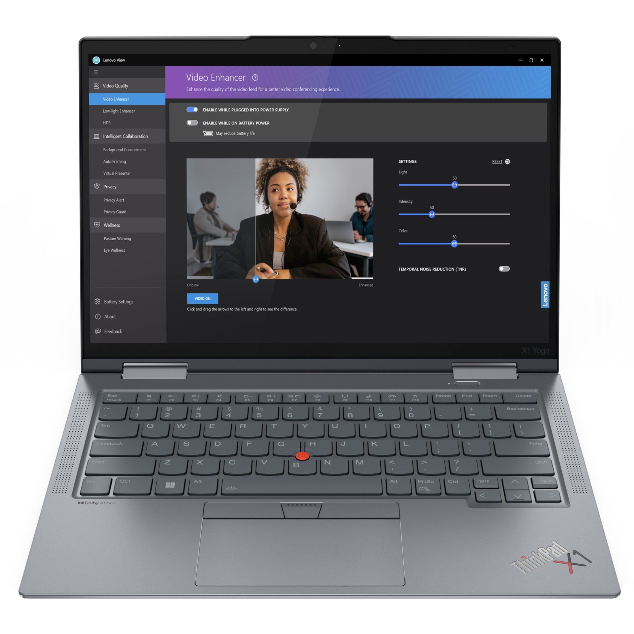 Lenovo 21HQ0007US ThinkPad X1 Yoga Gen 8 14" Touchscreen Convertible 2 in 1 Notebook, Intel Core i7, 16GB RAM, 512GB SSD, Storm Gray [Discontinued]