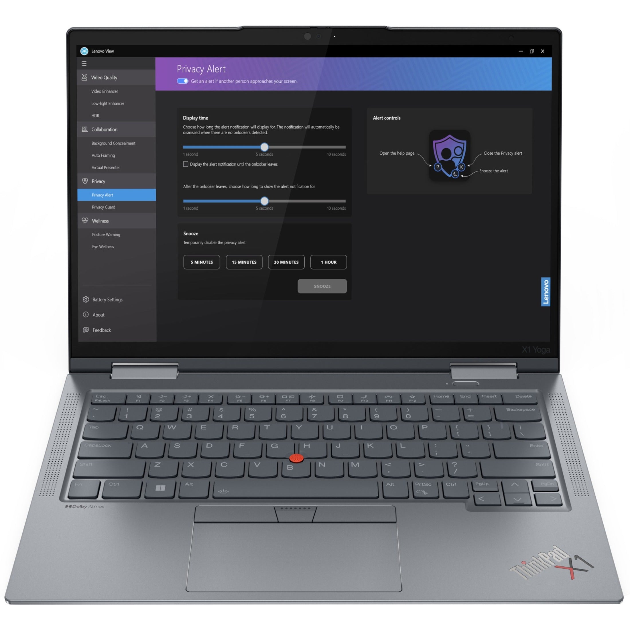 Lenovo 21HQ0007US ThinkPad X1 Yoga Gen 8 14" Touchscreen Convertible 2 in 1 Notebook, Intel Core i7, 16GB RAM, 512GB SSD, Storm Gray [Discontinued]