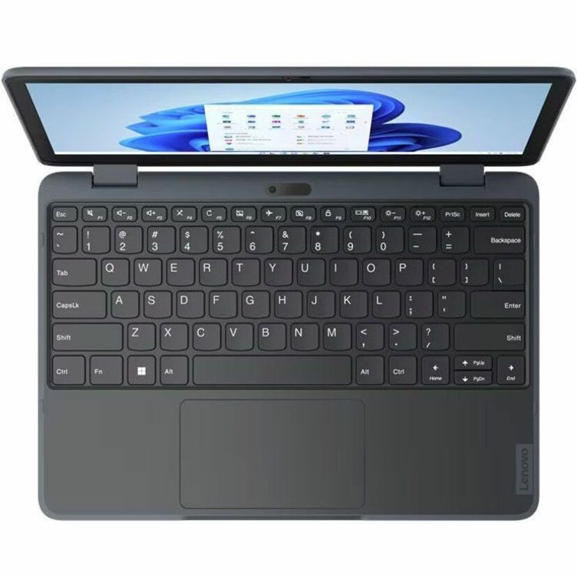 Lenovo 300w Yoga Gen 4 Convertible 2-in-1 Notebook, 11.6" HD IPS Touchscreen, Intel N100 Quad-core, 4GB LPDDR5, 128GB PCIe SSD, Windows 11 Pro, Slate Gray - 82VM000FUS (1 Year Warranty)