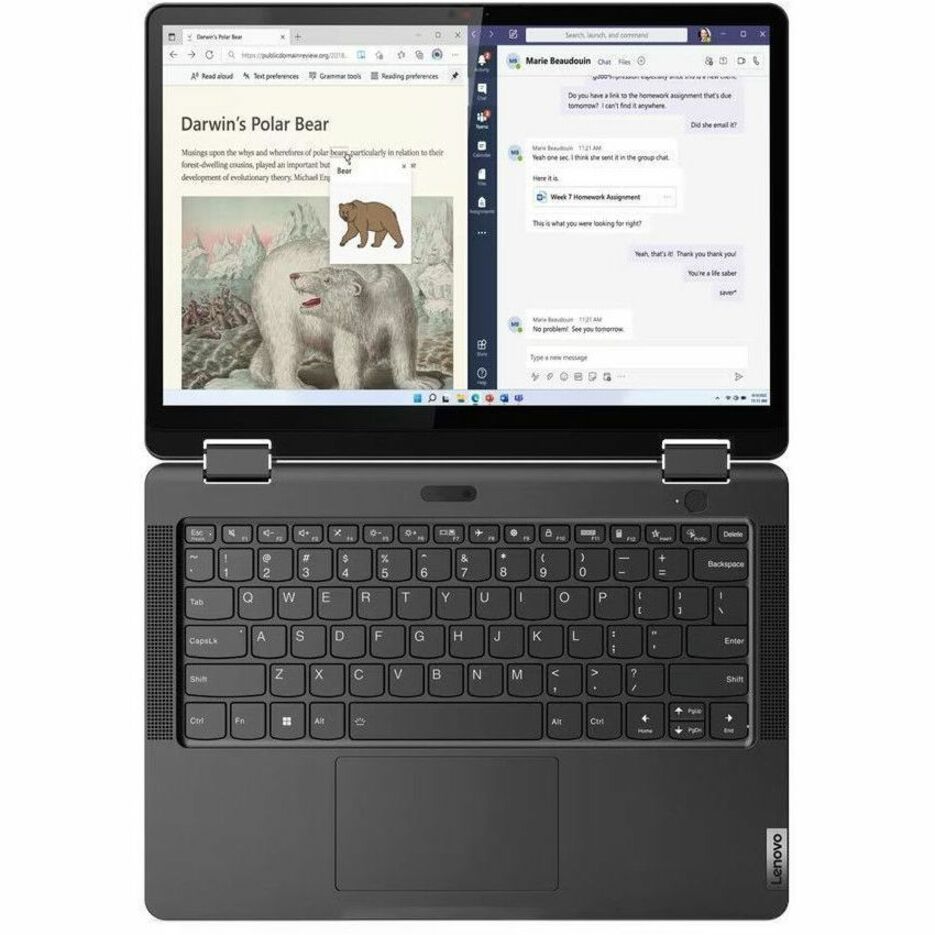 Lenovo 13w Yoga Gen 2 Convertible 2-in-1 Notebook, 13.3" WUXGA IPS Touchscreen, AMD Ryzen 5 7530U, 8GB DDR4, 256GB SSD, Windows 11 Pro, Fingerprint Reader - 82YR0009US (1 Year Warranty)