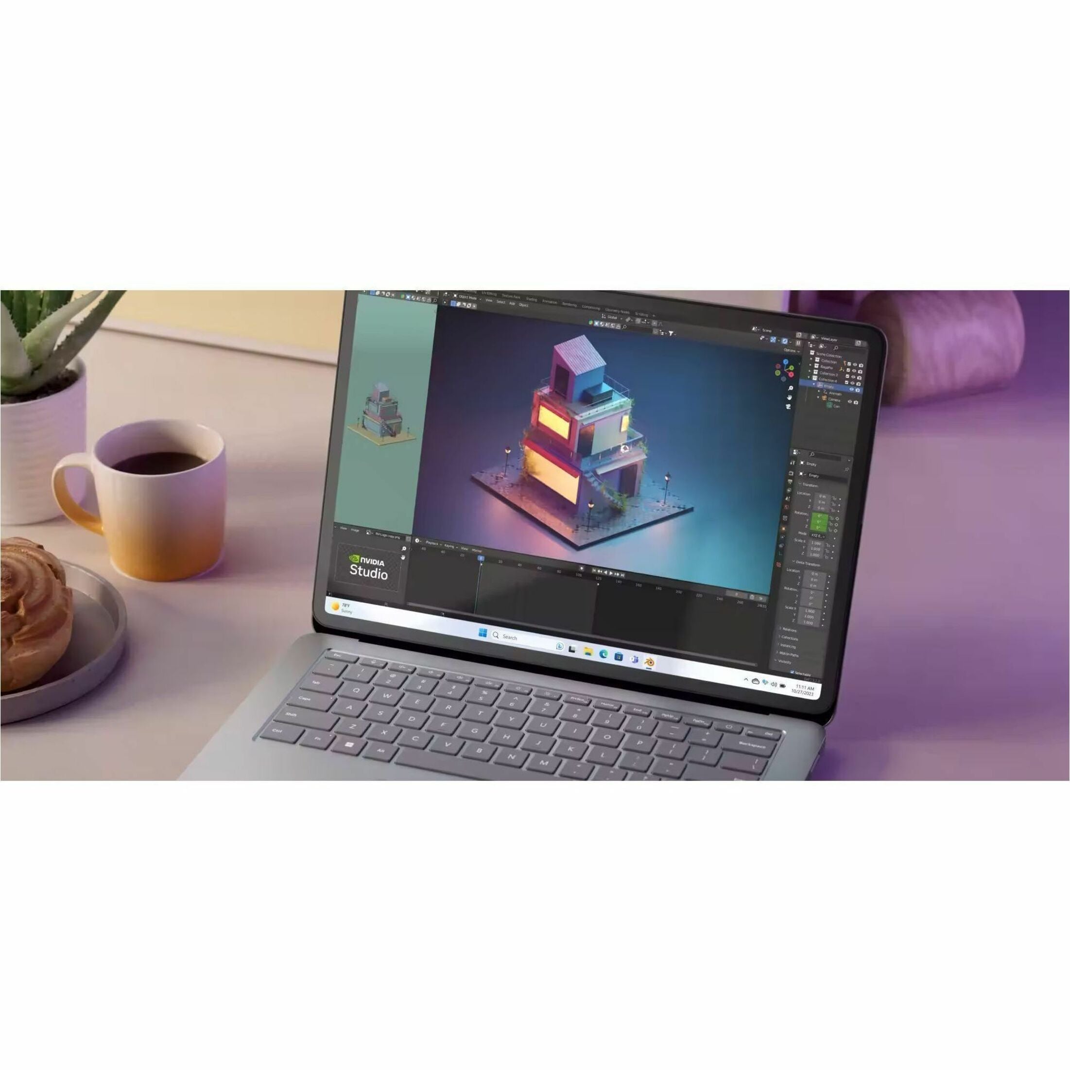 Microsoft Surface Laptop Studio 2 2024 2-in-1 Notebook, 14.4" 120Hz Touchscreen, 13th Gen i7-13800H, RTX 4050 6GB, 16GB RAM, 512GB SSD, Windows 11 Platinum - YZZ-00001 (1 Year Warranty)