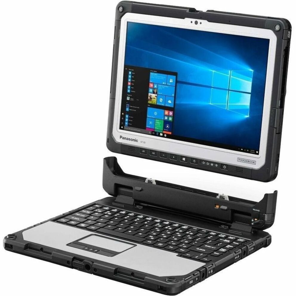 Panasonic TOUGHBOOK CF-33 Rugged 2-in-1 Notebook, 12" QHD Touchscreen, Intel i5-1245U, 16GB RAM, 512GB SSD, Windows 11 Pro, Detachable, Water Resistant - CF-33UZ019AM (3 Year Warranty)