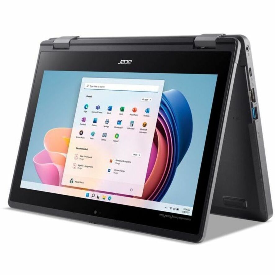 Acer TravelMate B3 Spin 11 Convertible 2-in-1 Notebook, Intel N100 Quad-Core, 4GB RAM, 128GB SSD, 11.6" HD IPS Touch, Windows 11 Pro, 10Hr Battery - NX.VZ0AA.007 (1 Year Warranty)