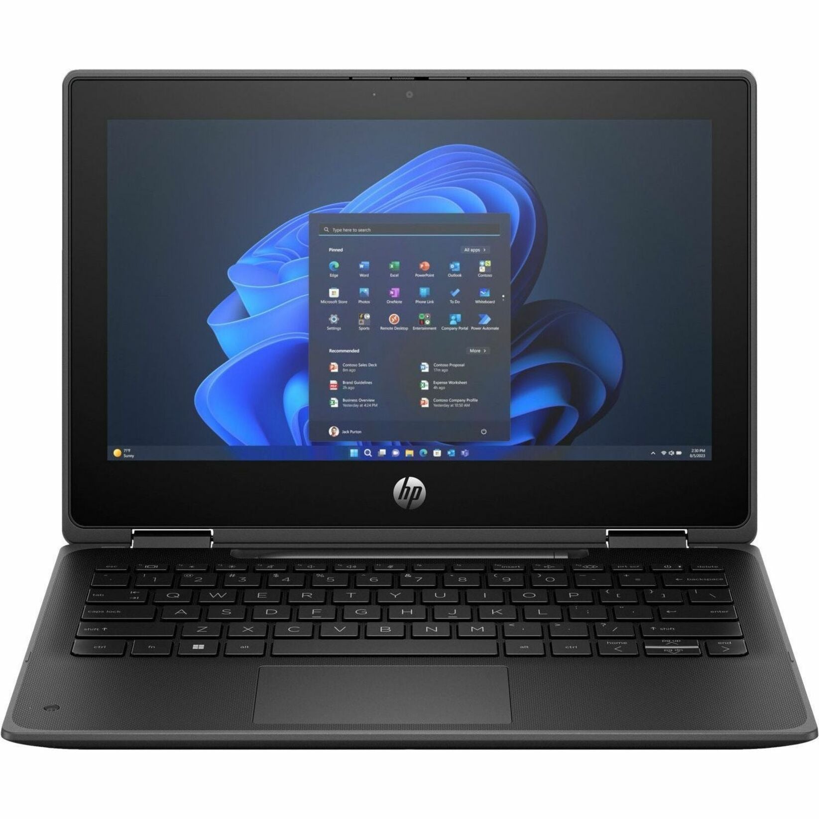 HP Pro x360 Fortis 11-inch G11 Convertible 2-in-1 Notebook, Intel N200 Quad-Core, 8GB RAM, 256GB SSD, Windows 11 Pro, Rugged Design, Touchscreen, Black - 9E8T5UTABA (1 Year Warranty)