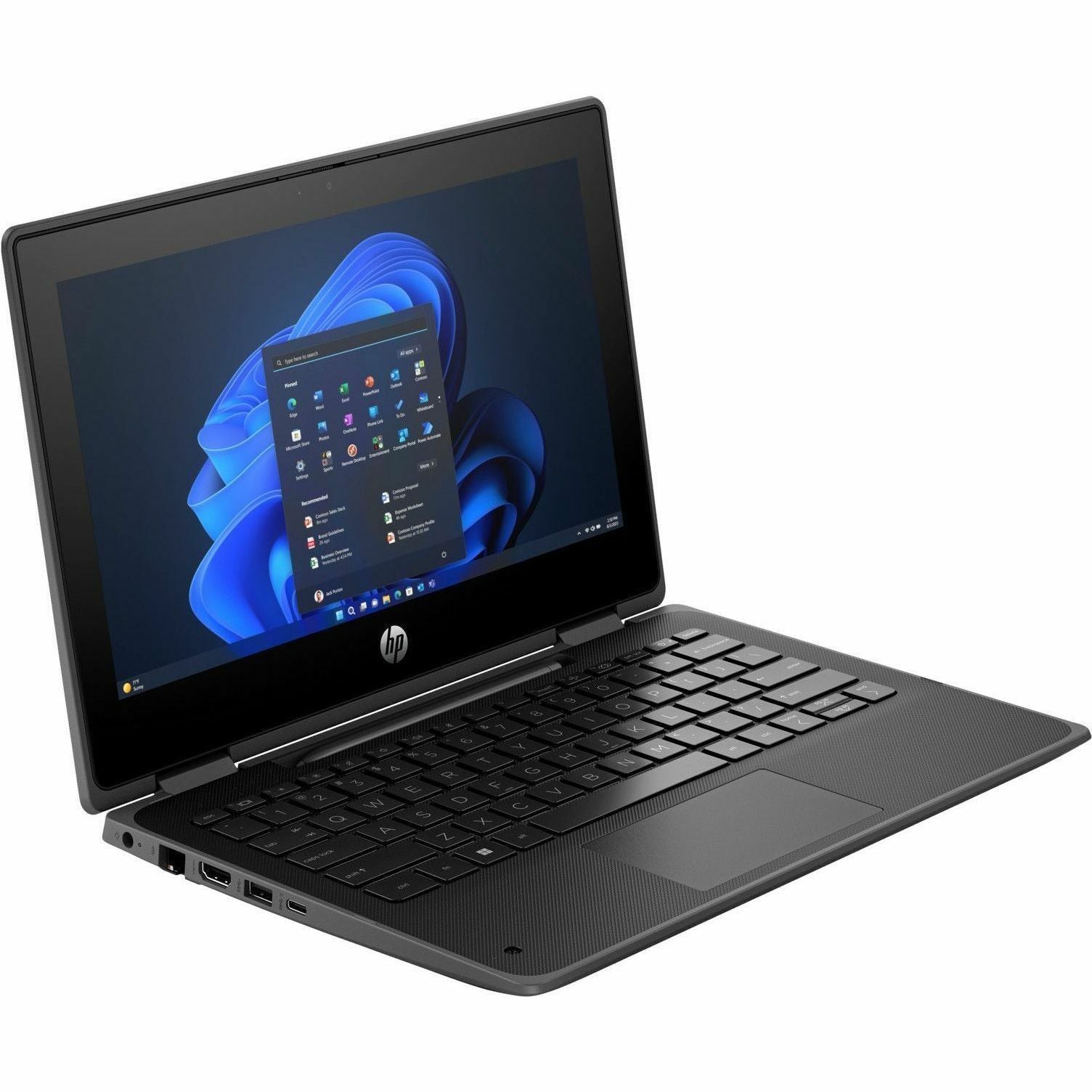 HP Pro x360 Fortis 11-inch G11 Convertible 2-in-1 Notebook, Intel N200 Quad-Core, 8GB RAM, 256GB SSD, Windows 11 Pro, Rugged Design, Touchscreen, Black - 9E8T5UTABA (1 Year Warranty)