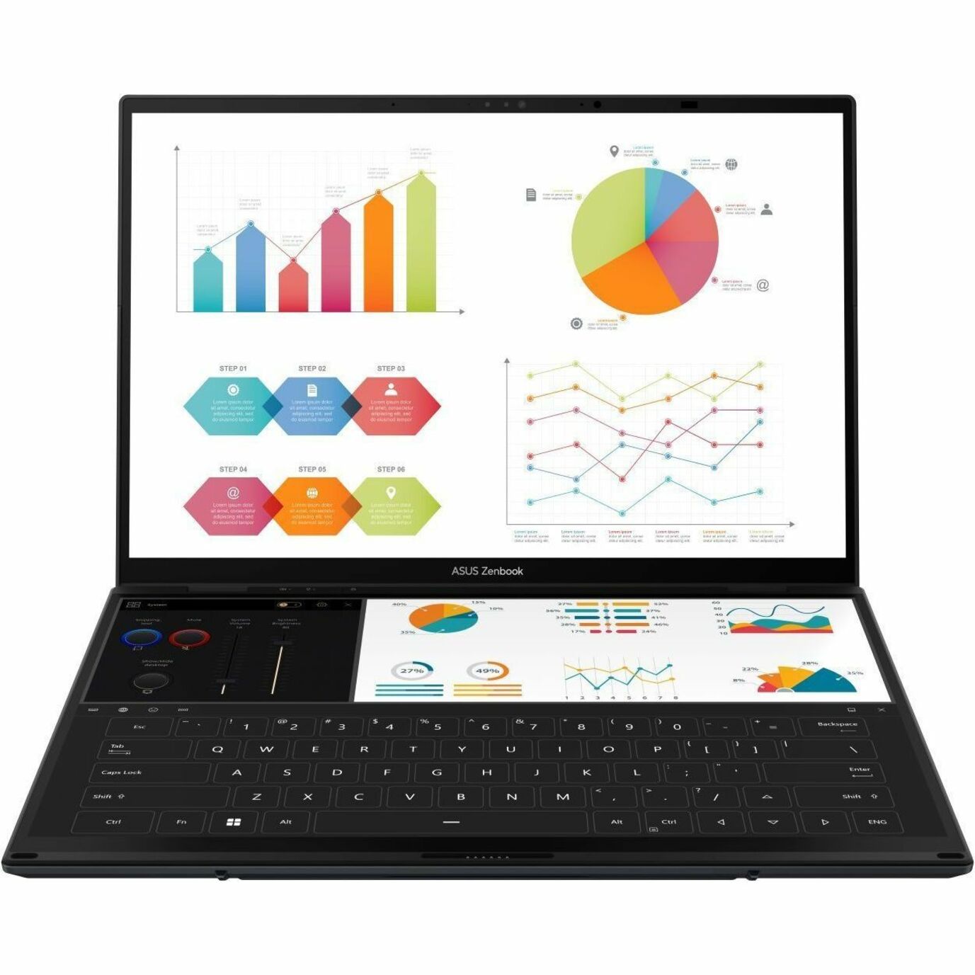 Asus 2025 ZenBook Duo UX8406 Convertible 2-in-1 Notebook, Dual 14" 3K OLED Touchscreens, Intel Core Ultra 9, 32GB LPDDR5X, 1TB SSD, AI-Powered, Windows 11 - UX8406MA-PS99T (1 Year Warranty)