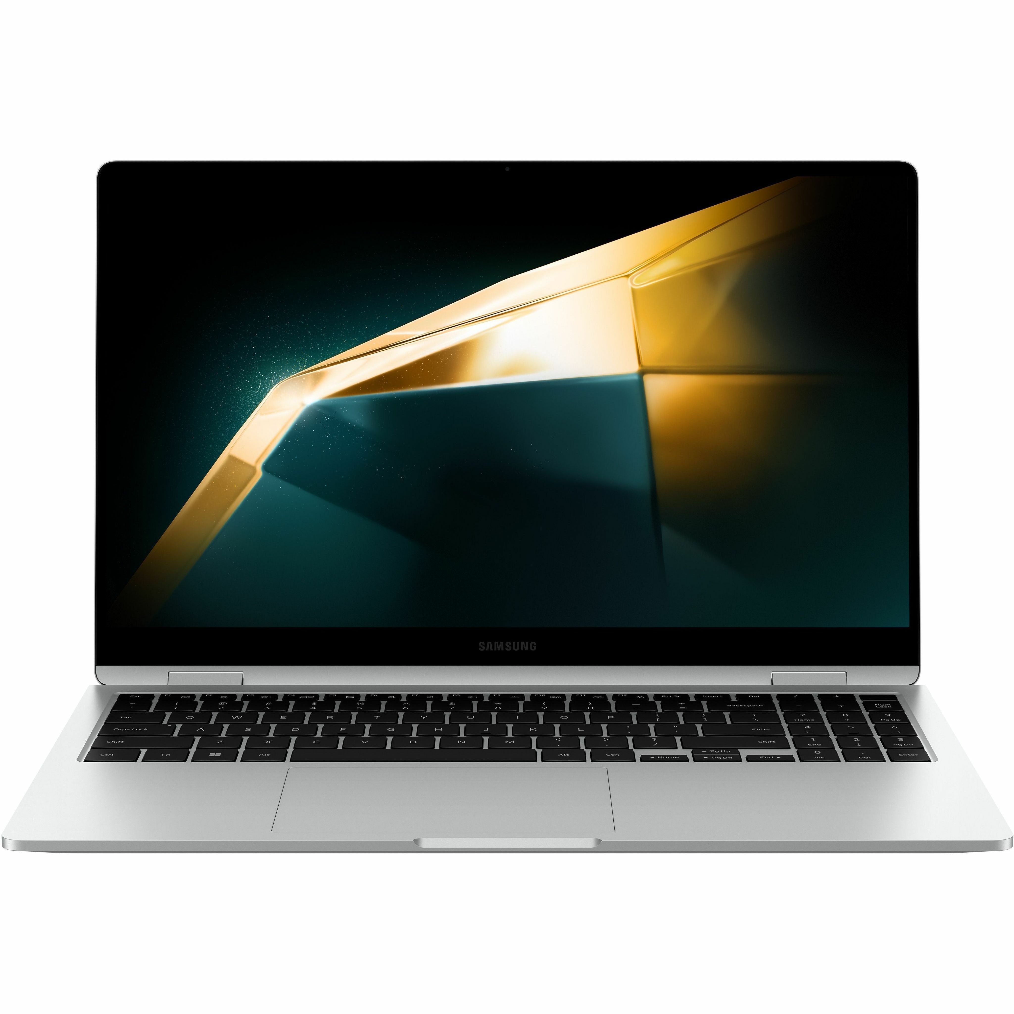 Samsung Galaxy Book4 360 15.6" Convertible 2-in-1 Notebook, Intel Core i5-120U, 16GB RAM, 512GB SSD, AMOLED Touchscreen, Windows 11 Pro, Silver - NP754QGK-KS2US (1 Year Warranty)