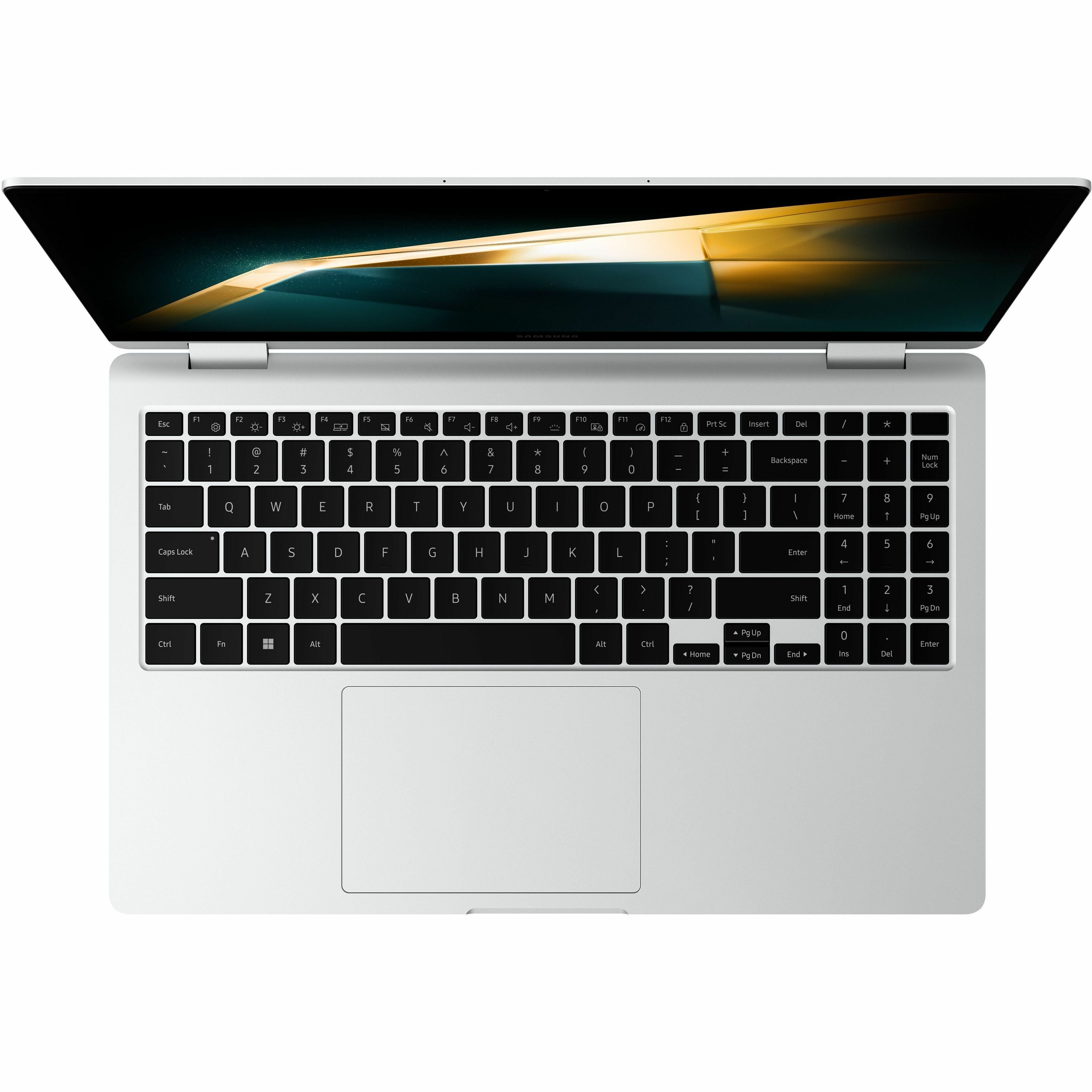 Samsung Galaxy Book4 360 15.6" Convertible 2-in-1 Notebook, Intel Core i5-120U, 16GB RAM, 512GB SSD, AMOLED Touchscreen, Windows 11 Pro, Silver - NP754QGK-KS2US (1 Year Warranty)