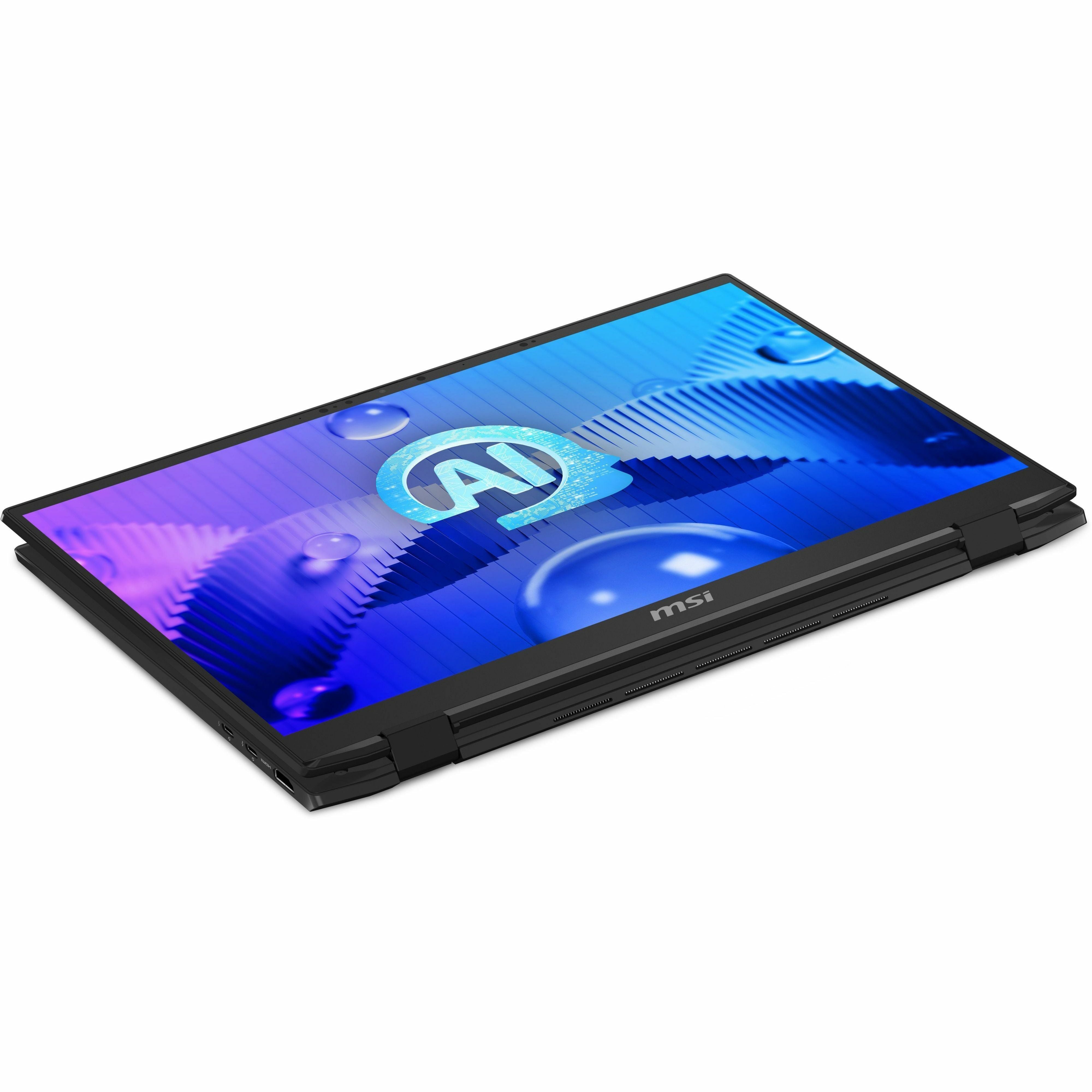 MSI Summit E16 AI Evo 2024 Convertible 2-in-1 Notebook, Intel Core Ultra 7, 32GB LPDDR5, 1TB SSD, 16" QHD+ 165Hz Touch, Intel Arc Graphics, Windows 11 Pro, Ink Black - SUM16EVO14024 (1 Year Warranty)