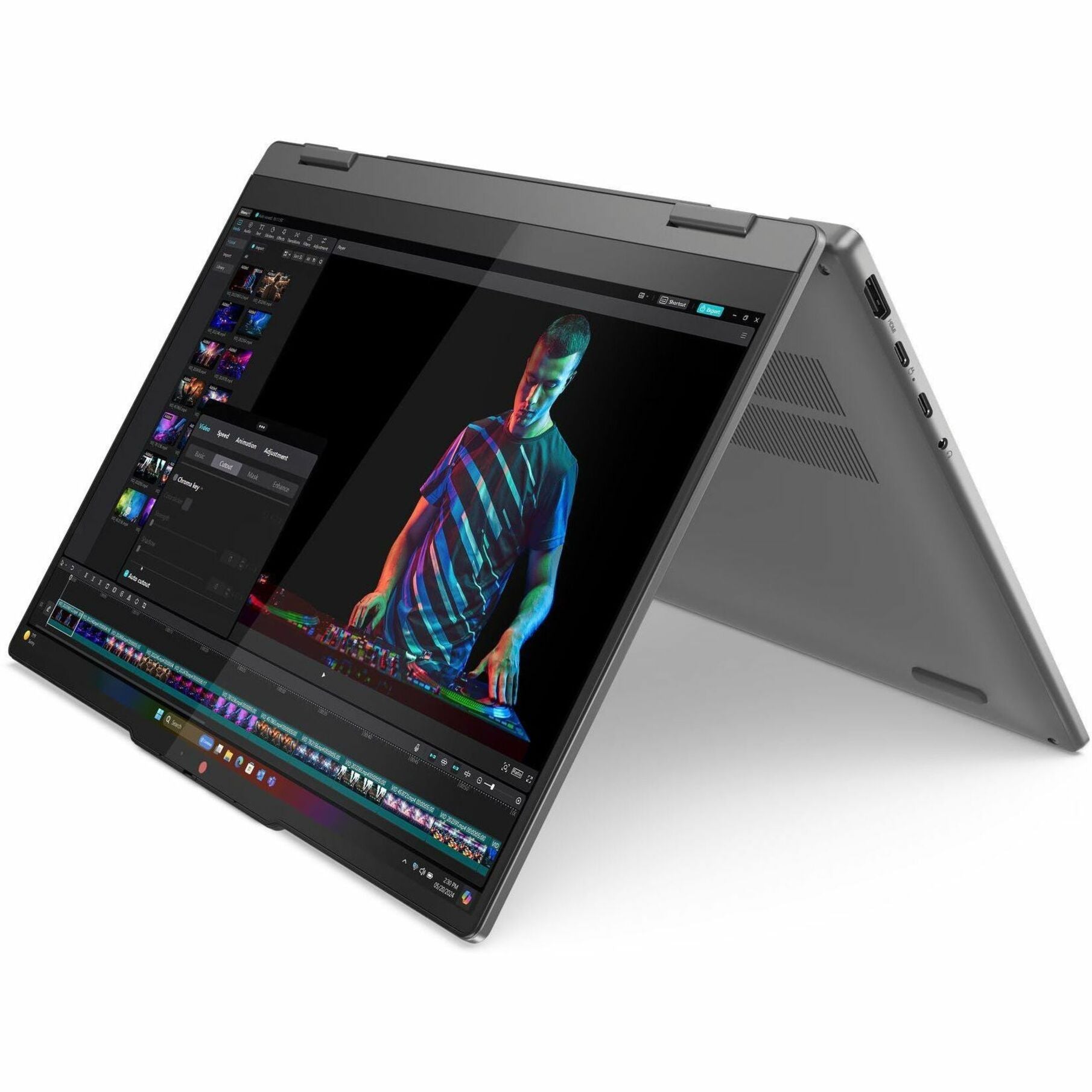 Lenovo 2024 IdeaPad 5 14Q8X9 Convertible 2-in-1 Notebook, AI-Powered Snapdragon X Plus, 14" OLED WUXGA Touch Display, 16GB LPDDR5X, 1TB SSD, Windows 11, Luna Gray - 83GH0000US (1 Year Warranty)
