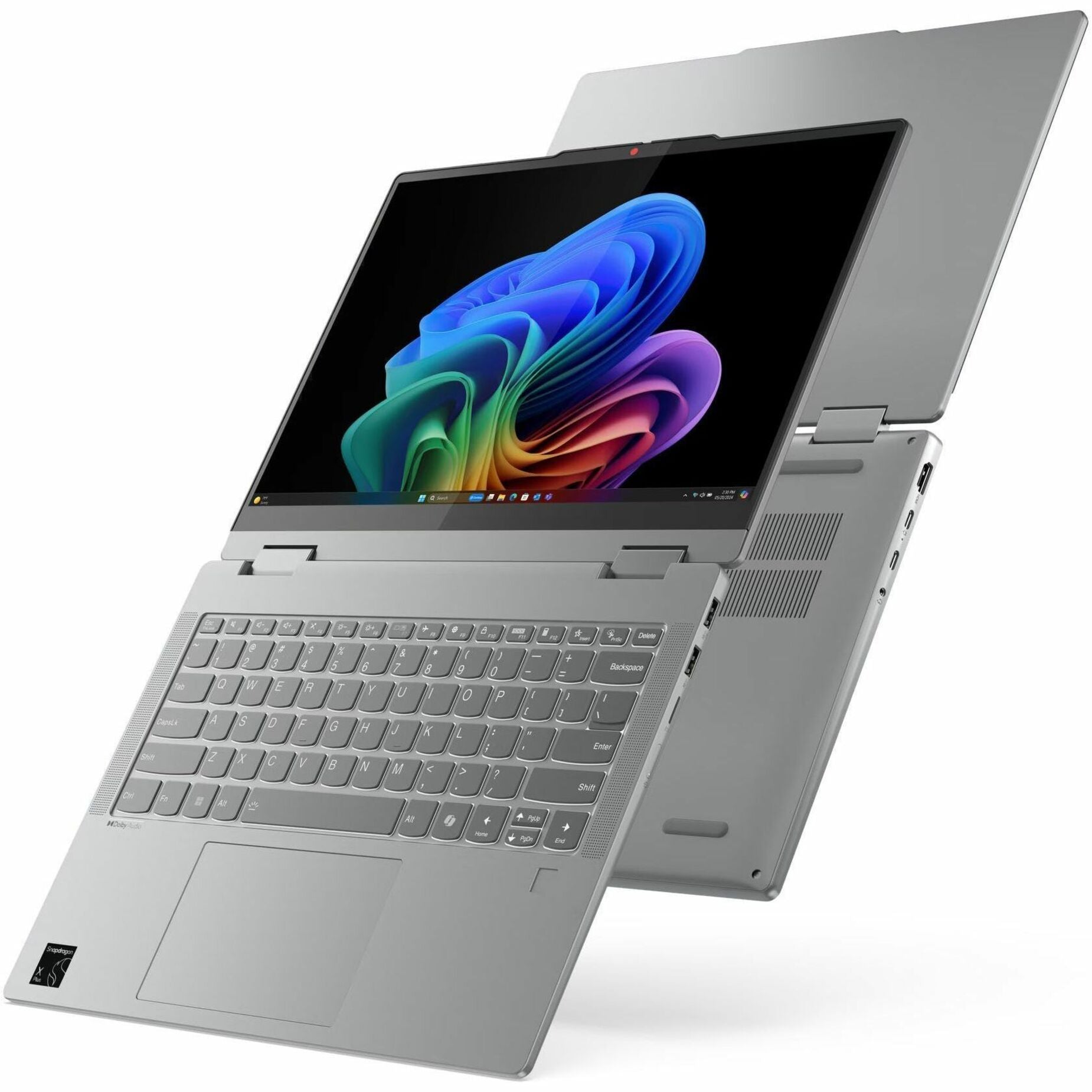 Lenovo 2024 IdeaPad 5 14Q8X9 Convertible 2-in-1 Notebook, AI-Powered Snapdragon X Plus, 14" OLED WUXGA Touch Display, 16GB LPDDR5X, 1TB SSD, Windows 11, Luna Gray - 83GH0000US (1 Year Warranty)