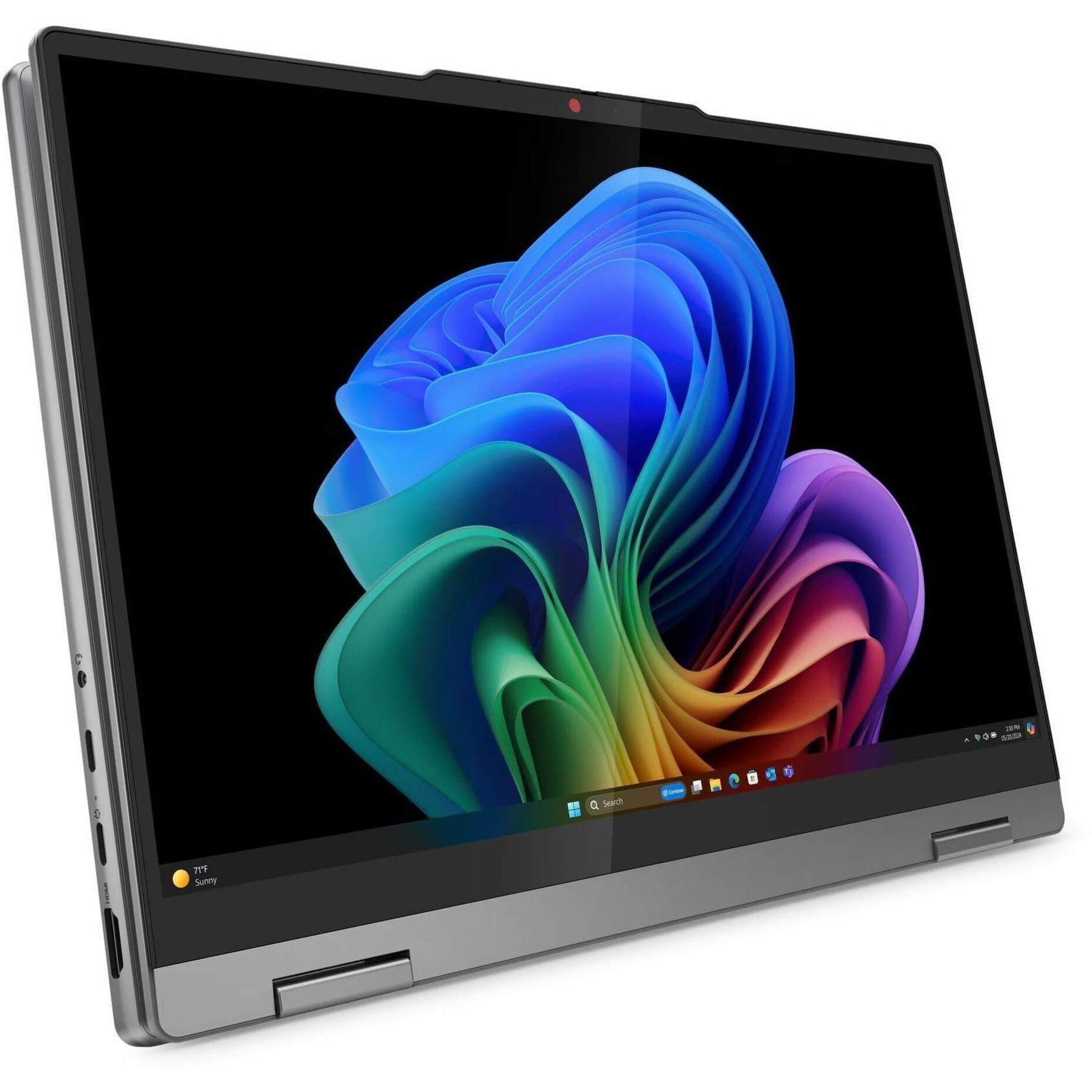 Lenovo 2024 IdeaPad 5 14Q8X9 Convertible 2-in-1 Notebook, AI-Powered Snapdragon X Plus, 14" OLED WUXGA Touch Display, 16GB LPDDR5X, 1TB SSD, Windows 11, Luna Gray - 83GH0000US (1 Year Warranty)