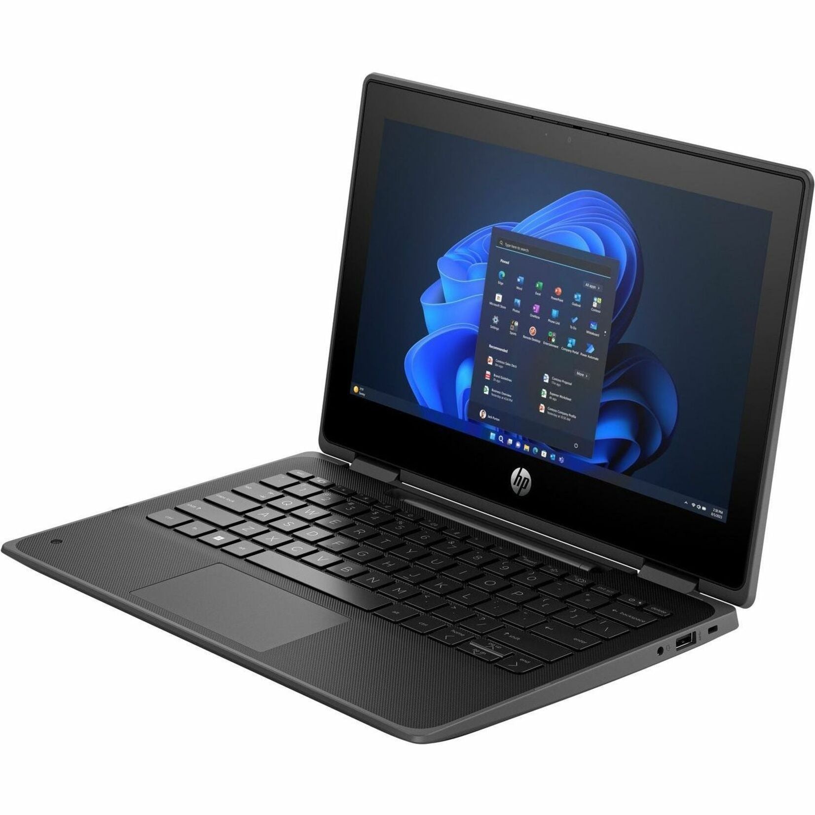 HP Fortis Flip G1i Convertible 2-in-1 Notebook, 11.6" HD Touchscreen, Intel N250 Quad-Core, 4GB LPDDR5, 128GB Flash, Wi-Fi 6E, Windows 11 Pro, Jet Black - B86CBUT#ABA (1 Year Warranty)