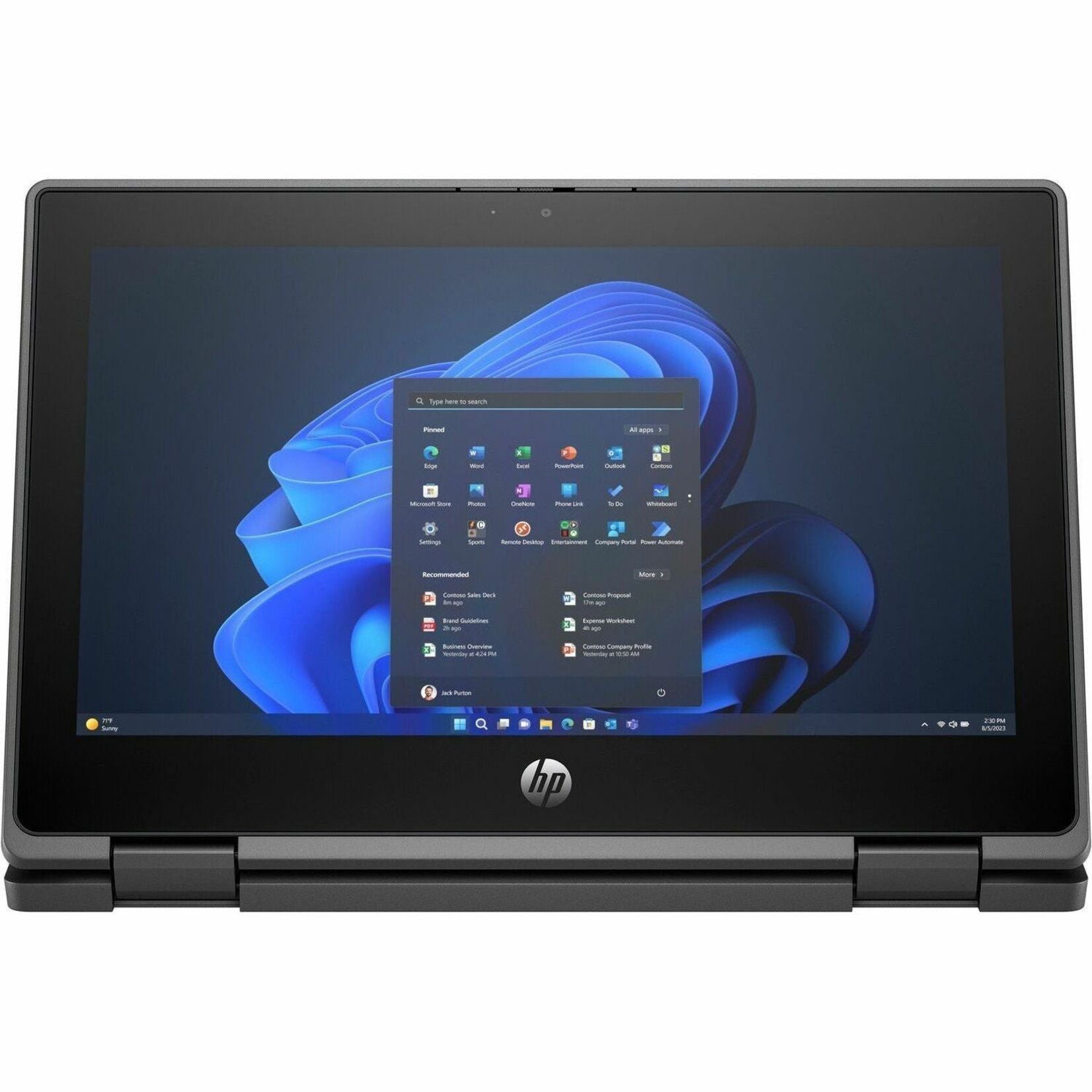 HP Fortis Flip G1i Convertible 2-in-1 Notebook, 11.6" HD Touchscreen, Intel N250 Quad-Core, 4GB LPDDR5, 128GB Flash, Wi-Fi 6E, Windows 11 Pro, Jet Black - B86CBUT#ABA (1 Year Warranty)