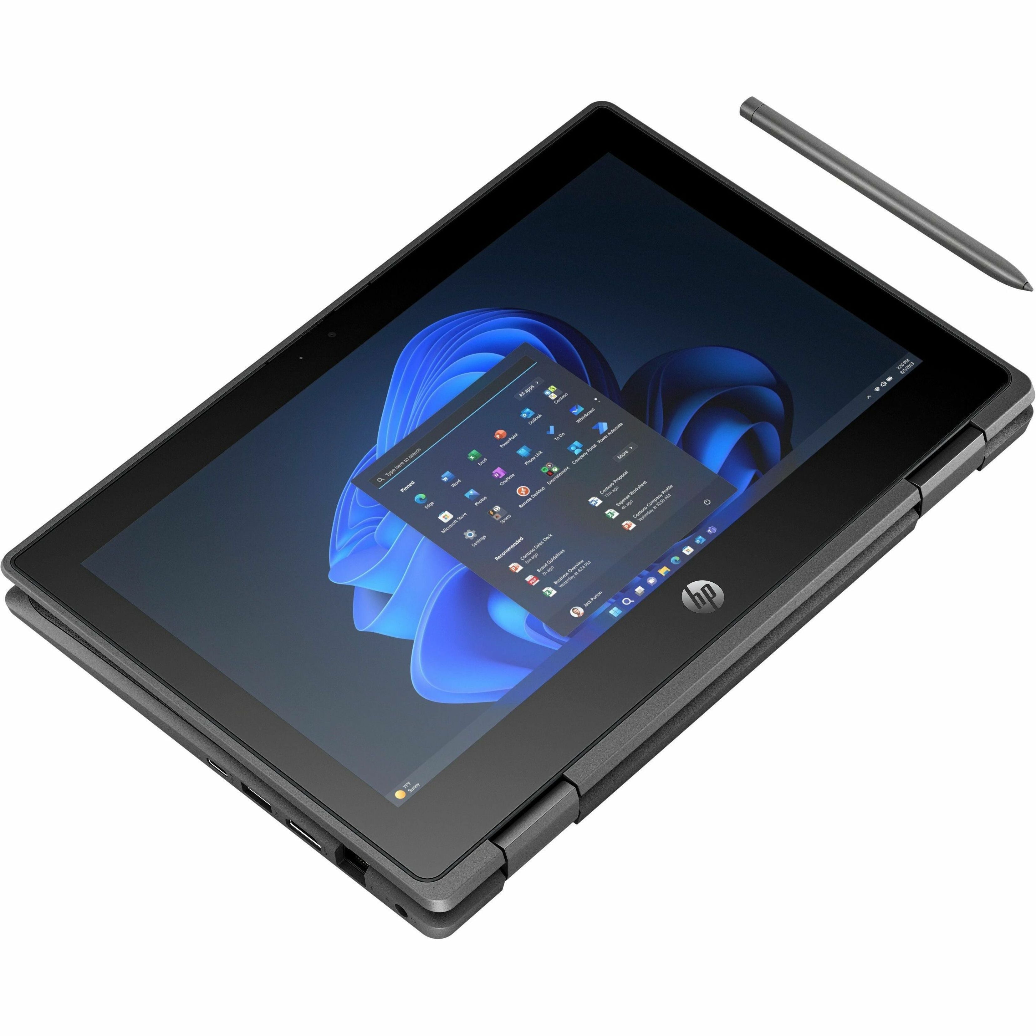 HP Fortis Flip G1i Convertible 2-in-1 Notebook, 11.6" HD Touchscreen, Intel N150 Quad-Core, 4GB LPDDR5, 128GB Flash, Wi-Fi 6E, Windows 11 Pro, Jet Black - B86C8UT#ABA (1 Year Warranty)