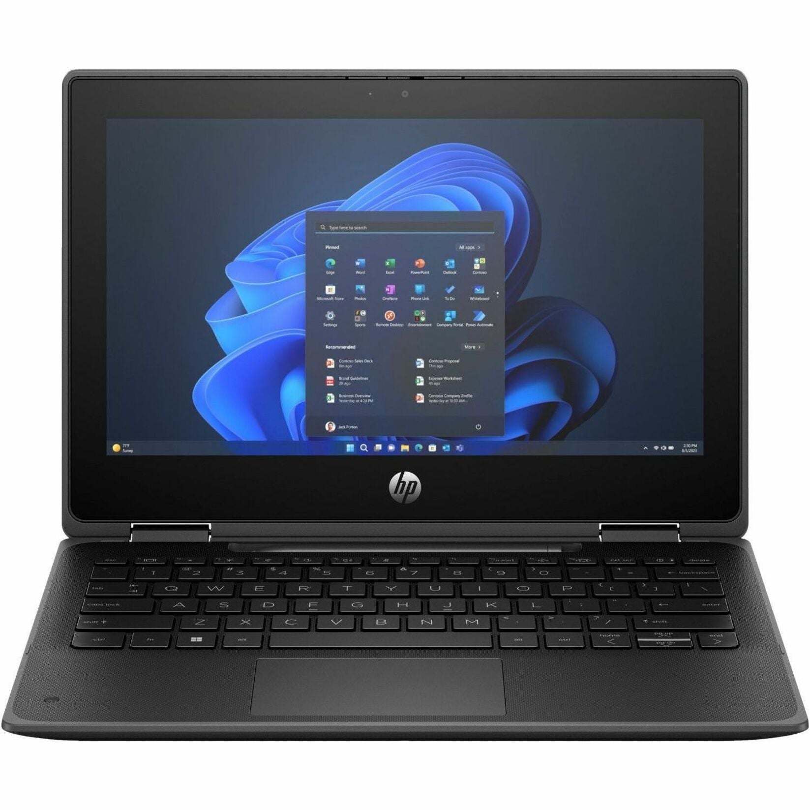 HP 2024 Fortis Flip G1i Convertible 2-in-1 Notebook, 11.6" HD Touchscreen, Intel N250 Quad-Core, 8GB LPDDR5, 256GB SSD, Wi-Fi 6E, Windows 11 Pro, Webcam, Black - B6LD3UT#ABA (1 Year Warranty)