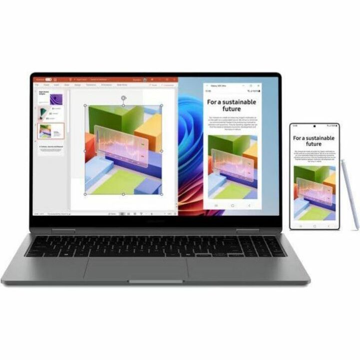 Samsung Galaxy Book5 360 2024 Convertible 2-in-1 Notebook, 15.6" AMOLED Touchscreen, Intel Core Ultra 5-226V, 16GB RAM, 512GB SSD, 31Hr Battery, Gray - NP754QHA-KA1US (1 Year Warranty)