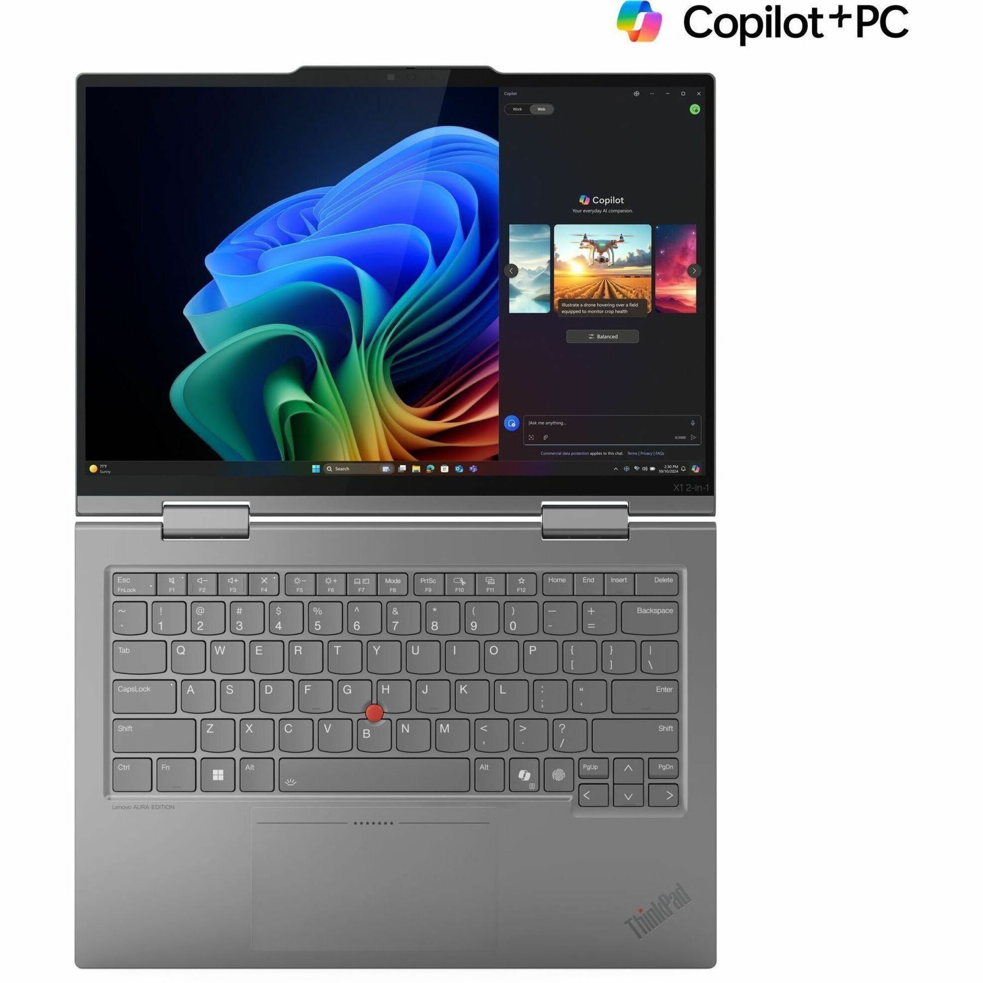 Lenovo ThinkPad X1 2025 Convertible 2-in-1 Notebook, Core Ultra 7 268V vPro, 32GB LPDDR5X, 512GB SSD, 14" IPS Touch, Intel Arc Graphics, Windows 11 Pro - 21NU0036US (1 Year Warranty)