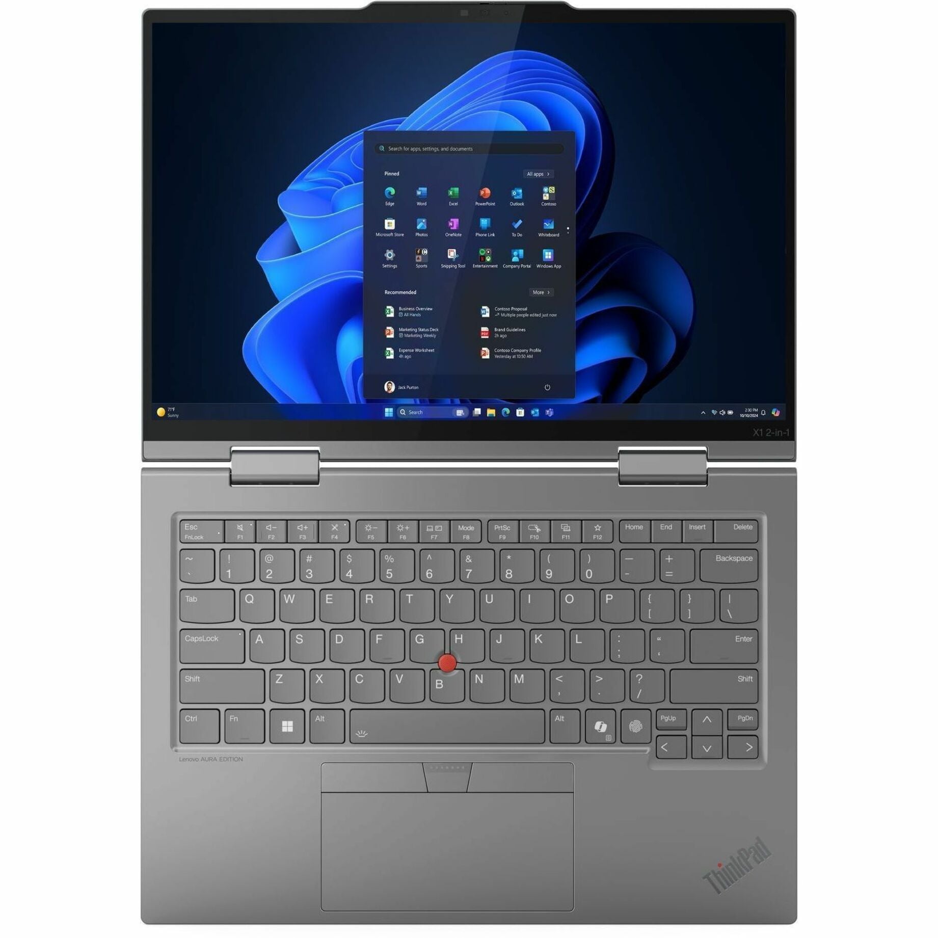 Lenovo ThinkPad X1 2025 Convertible 2-in-1 Notebook, Core Ultra 7 268V vPro, 32GB LPDDR5X, 512GB SSD, 14" IPS Touch, Intel Arc Graphics, Windows 11 Pro - 21NU0036US (1 Year Warranty)