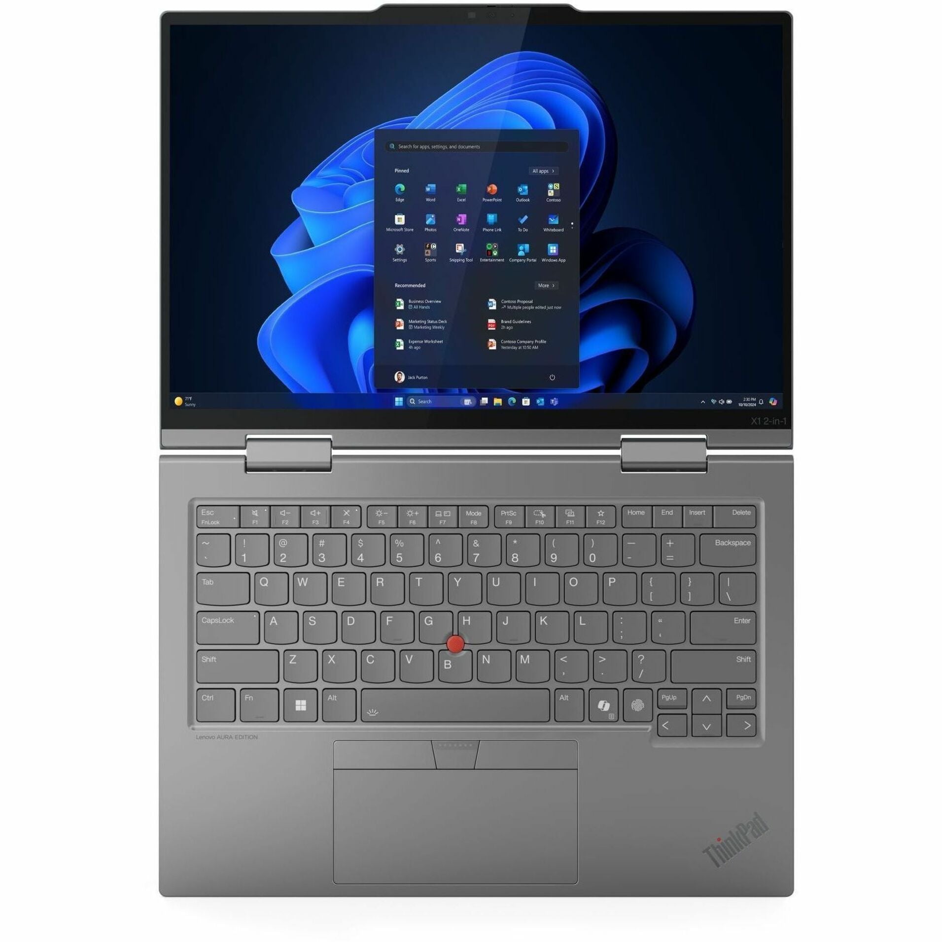 Lenovo ThinkPad X1 Gen 10 2025 Convertible 2-in-1 Notebook, Core Ultra 7 258V, 32GB LPDDR5X, 512GB SSD, 14" IPS Touch, Intel Arc Graphics, Windows 11 Pro, Gray - 21NU0035US (1 Year Warranty)