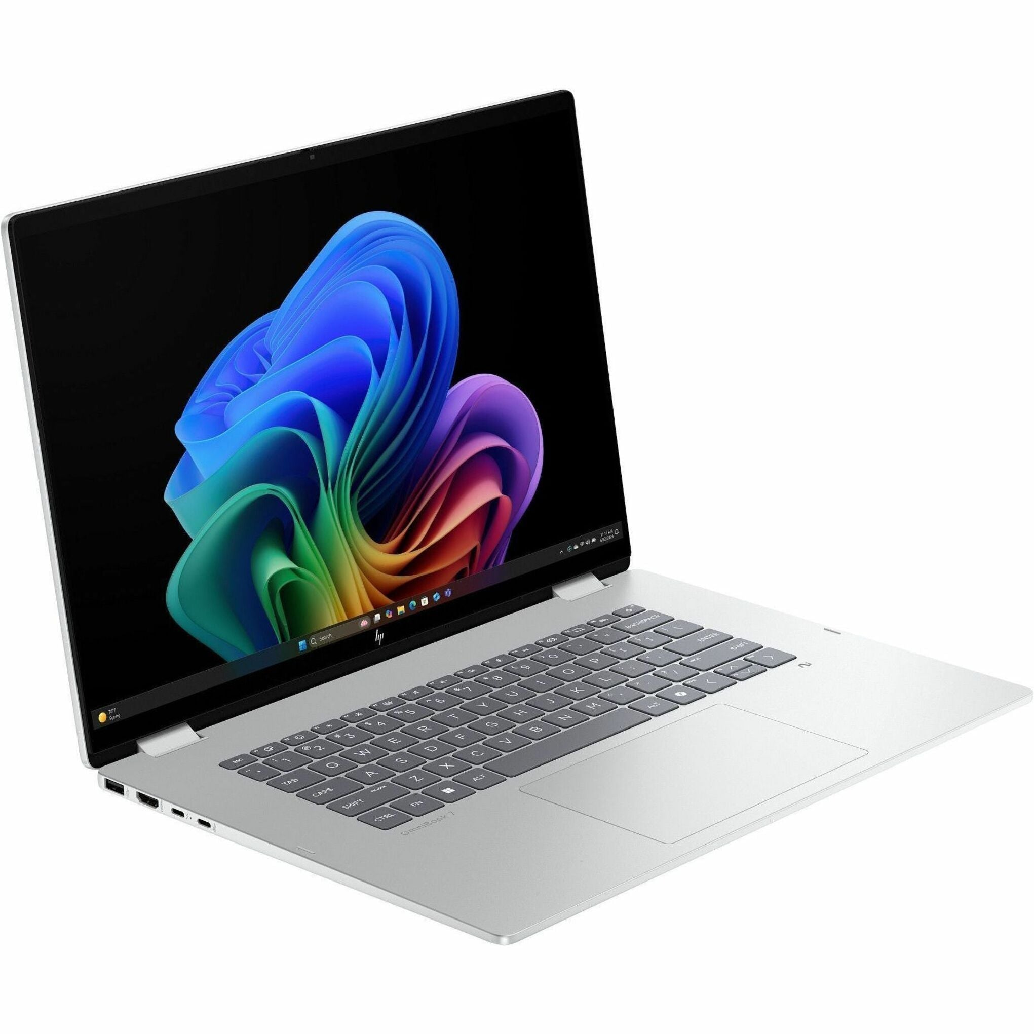HP OmniBook 7 Flip 2024 Convertible 2-in-1 Notebook, 16" IPS Touch Display, Intel Core Ultra 7, 16GB LPDDR5X, 512GB SSD, AI-Powered, Windows 11, Glacier Silver - B6JG7UA#ABA (1 Year Warranty)