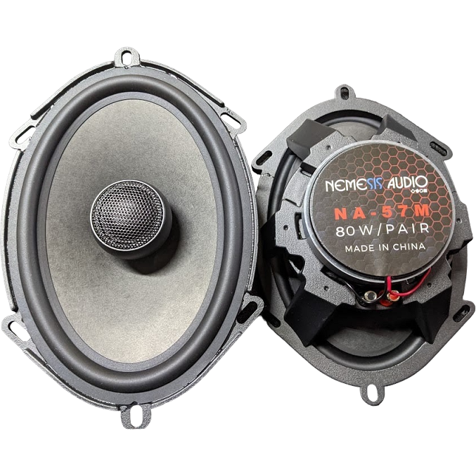 Nemesis Audio NA-57M 5x7" 80W 2-Way Coaxial Car Speakers 4-Ohm (Pair)