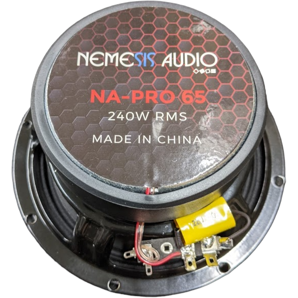 Nemesis Audio NA-PRO65 6.5" 240W Midrange Speaker with Built-in Bullet Tweeter 4-Ohm (Single)