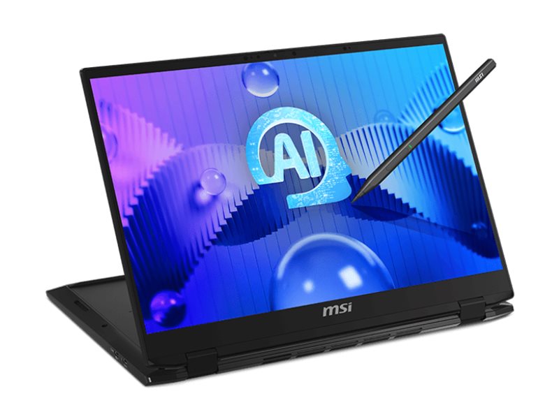 MSI Summit E16 AI Studio Convertible 2-in-1 Notebook, Intel Core Ultra 7 155H, 32GB RAM, 1TB SSD, RTX 4060 8GB, 16" QHD+ 165Hz Touch, Windows 11 Pro, Black - SUM16STU14037 (3 Year Warranty)