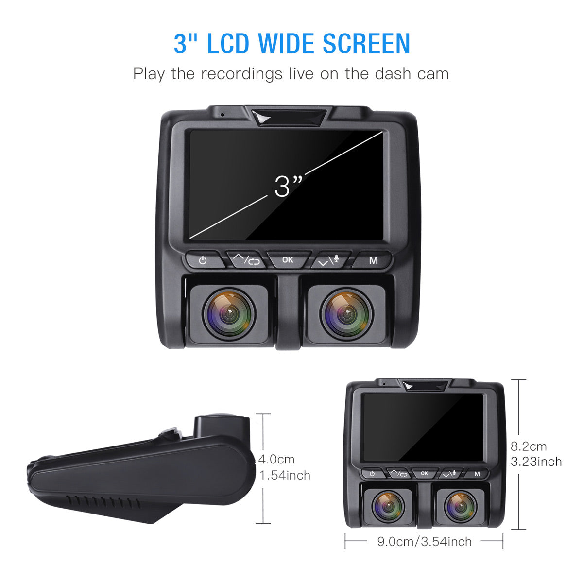 Campark CE45 1080P IR Night Vision Front and Inside Dash Camera for Taxi Drivers