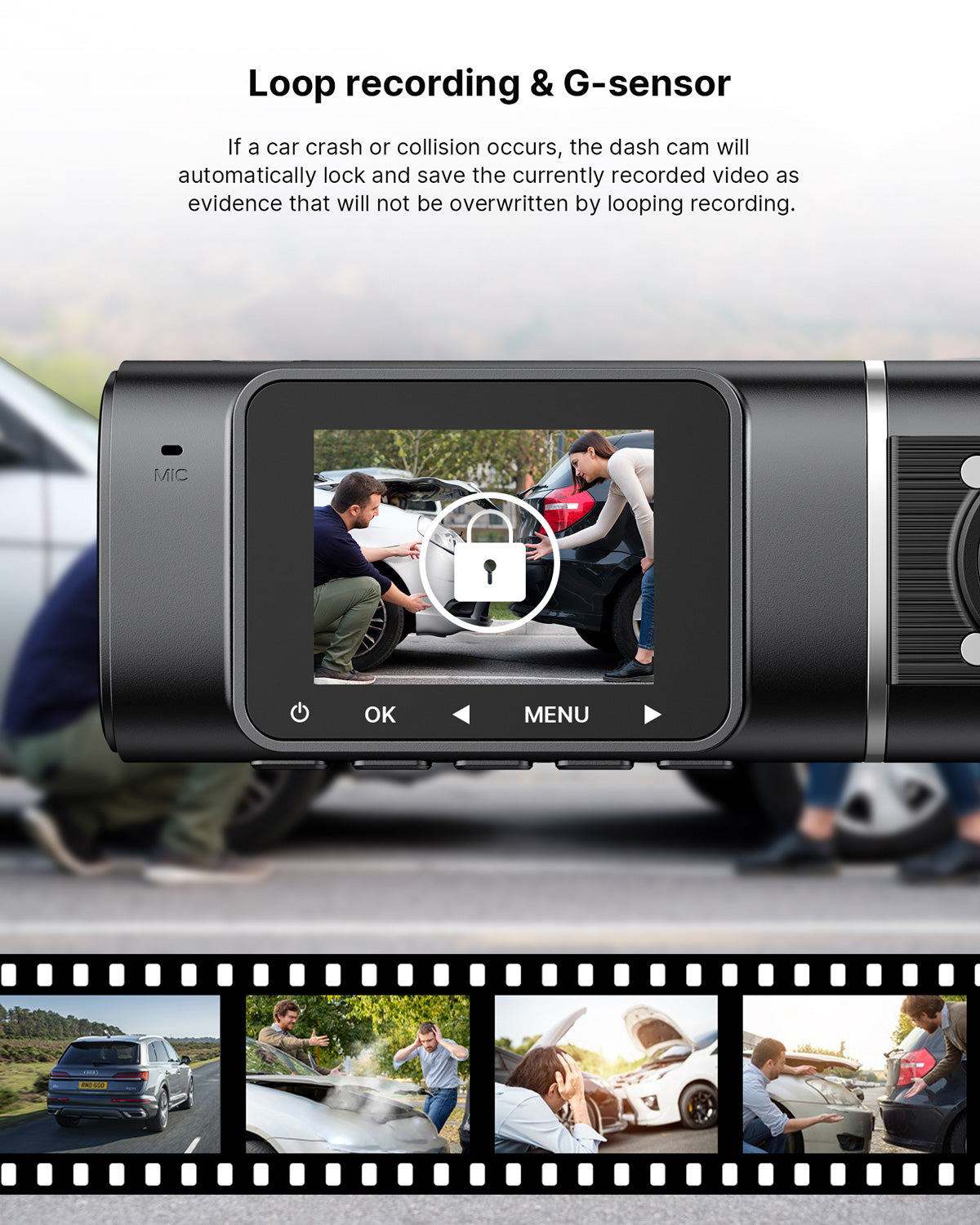 Campark C310 1080P Front and Inside Dash Cam With HDR Backup Camera
