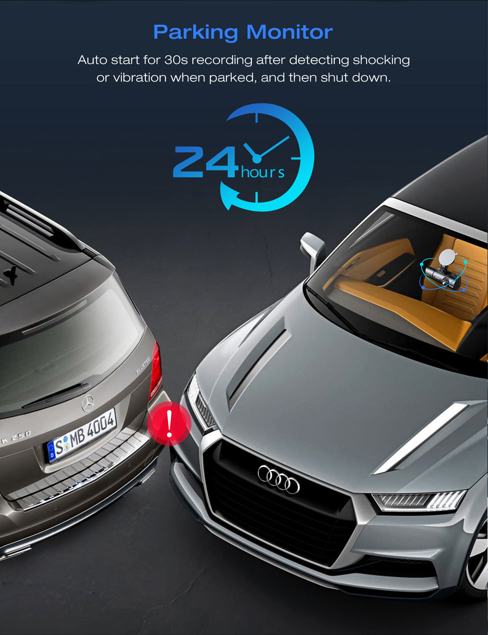 Campark CE67 4K Front and Inside With  GPS Dual Dash Camera