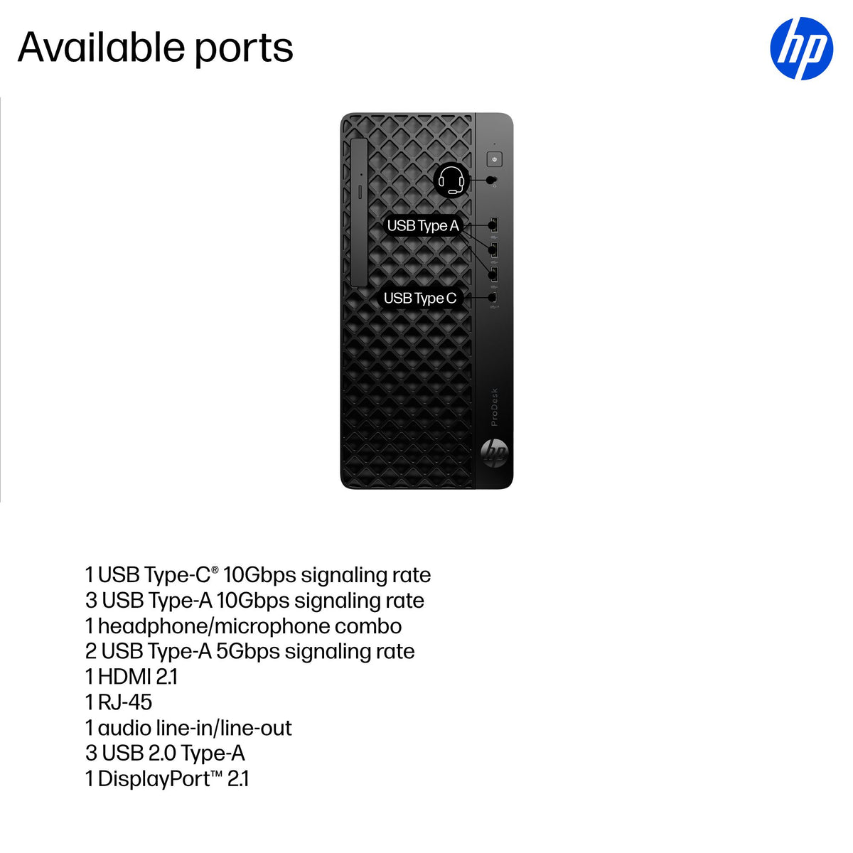 HP ProDesk 4 Tower G1i AI Wolf Pro Security Edition Intel Core Ultra 5 235 16 GB DDR5-SDRAM 512 GB SSD Windows 11 Pro PC Black