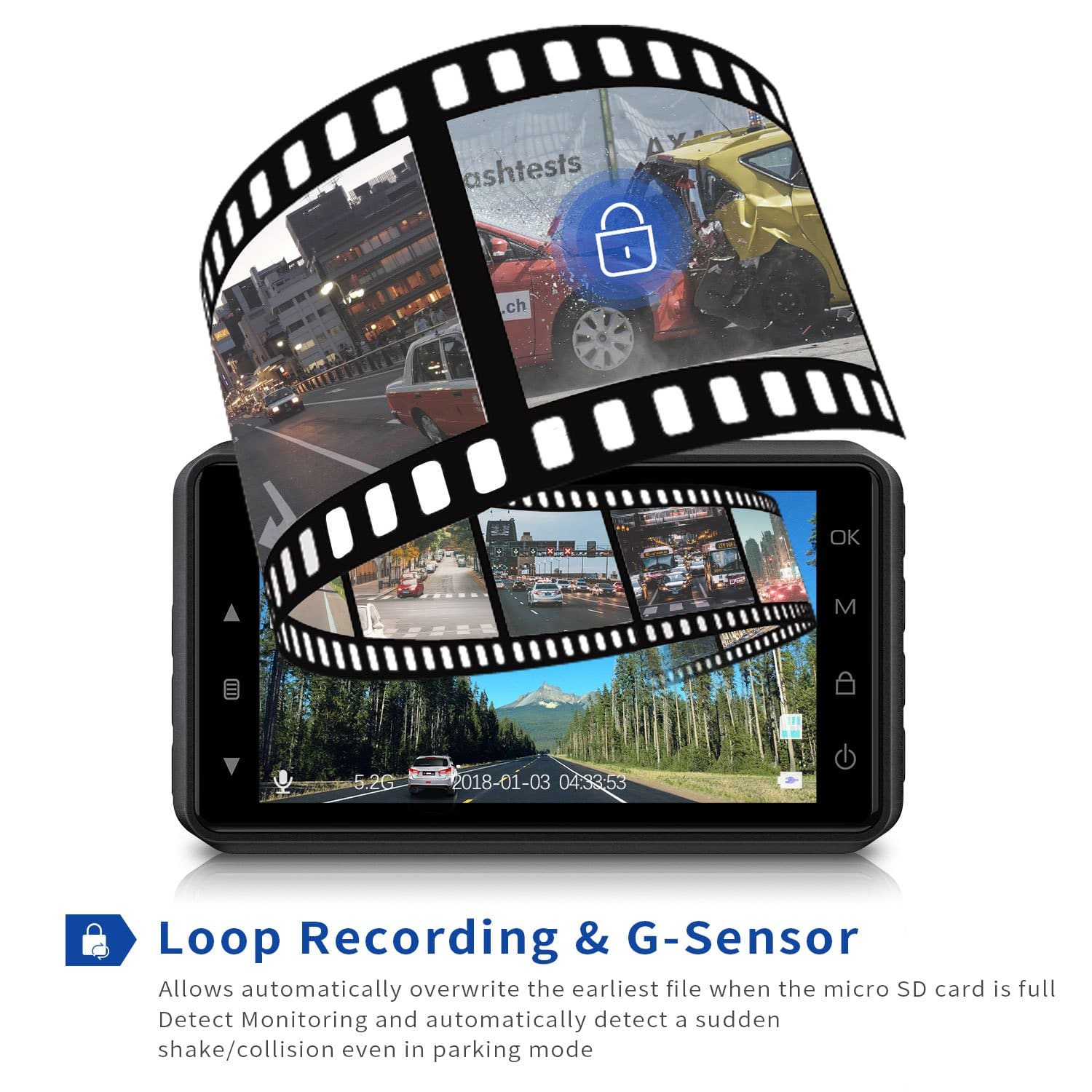 Campark DC10 Dash Cam 4K UHD DVR Driving Recorder Camera