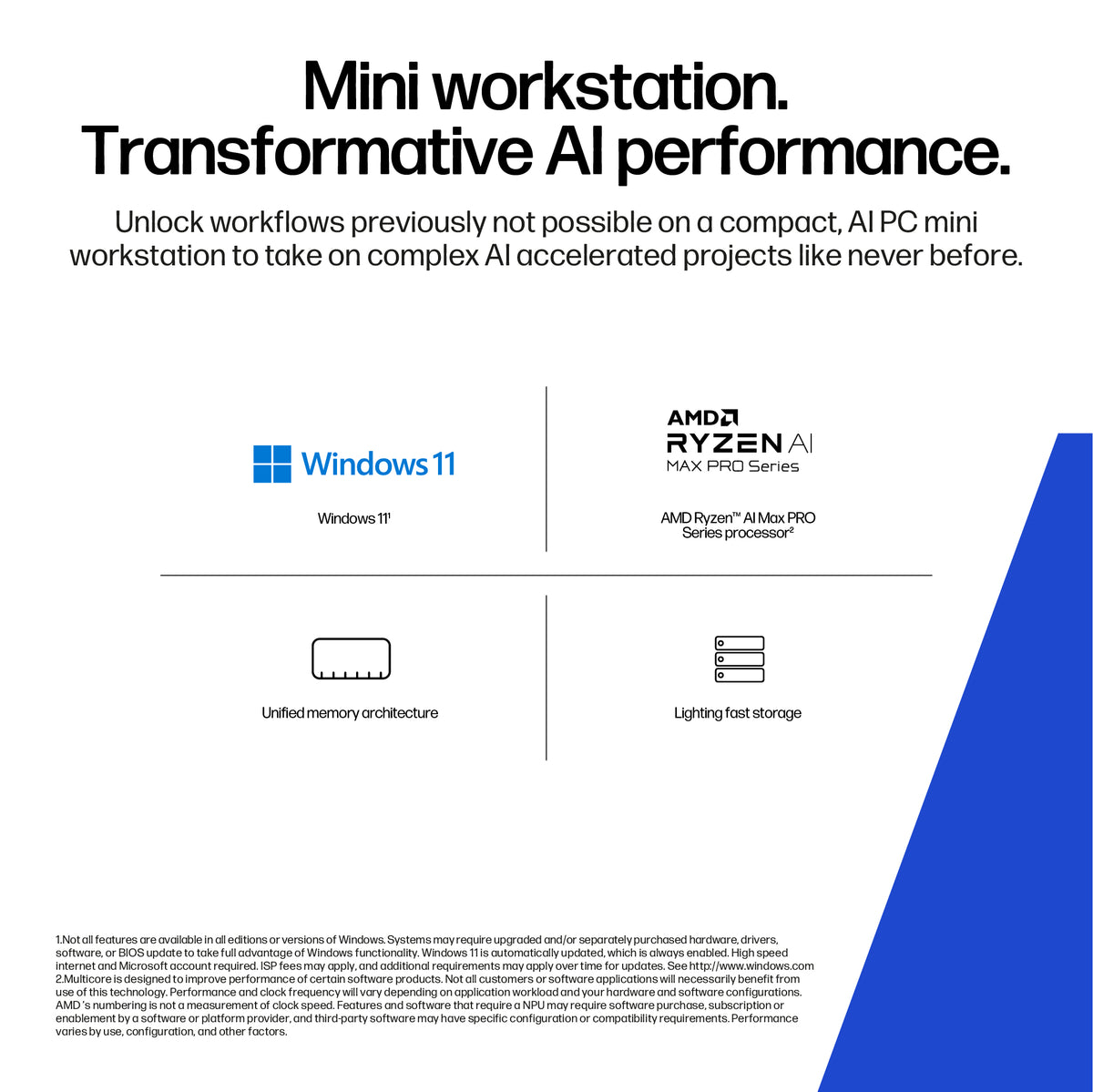 HP Z2 Mini G1a Wolf Pro Security Edition Copilot+ PC AMD Ryzen AI Max+ PRO PRO 395 64 GB LPDDR5x-SDRAM 1 TB SSD Windows 11 Pro Mini PC Workstation Black