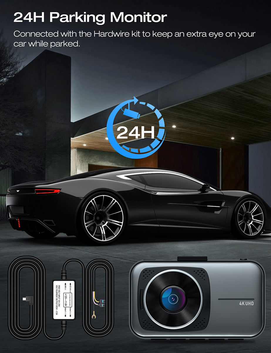 Campark C200/DC16 4K Front and Rear Dual Dash Camera, 5G WiFi & 3 inch LCD Display