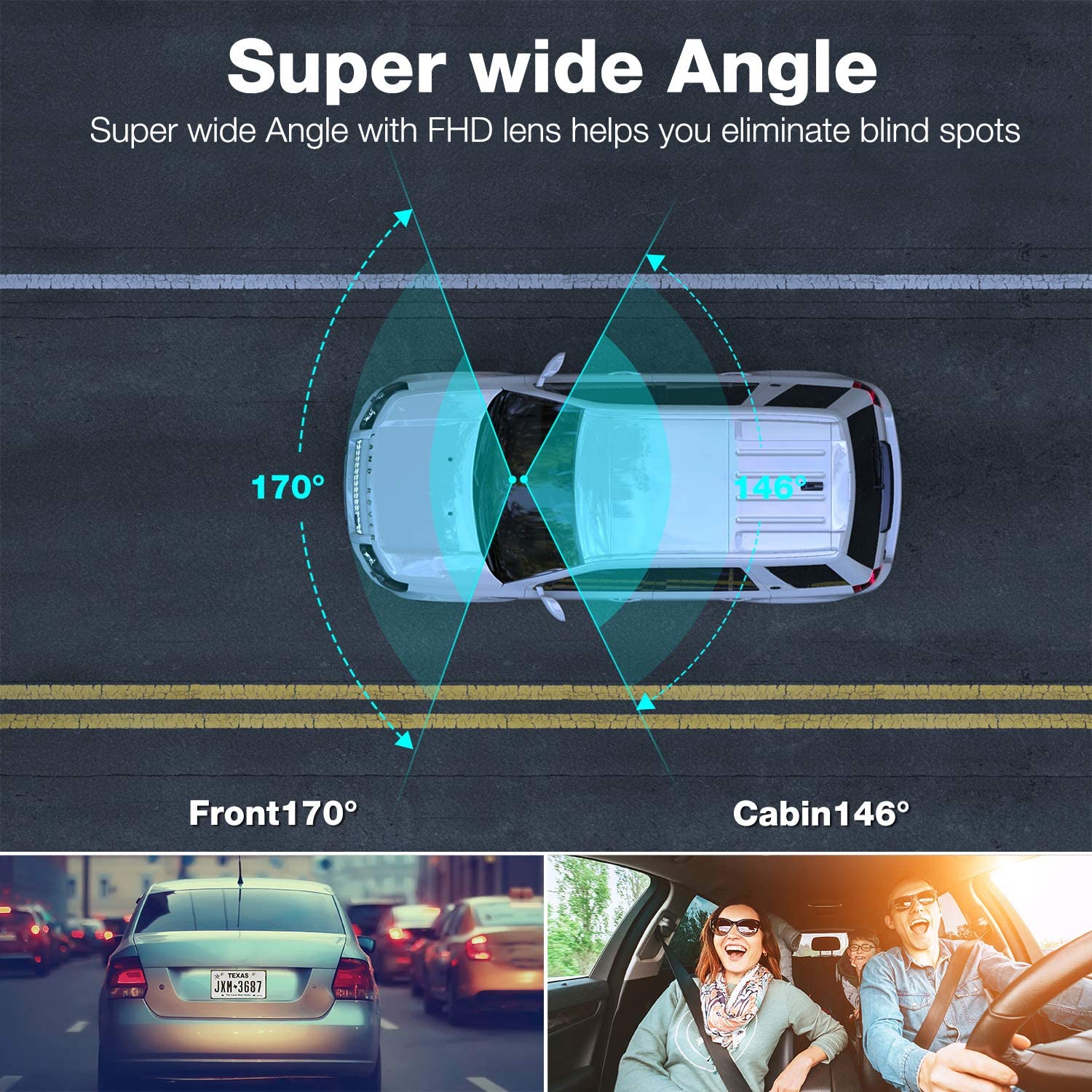 Campark DC35 Dual 1080P Dash Cam w/GPS,  Front and Inside Car Camera w/Infrared Night Vision