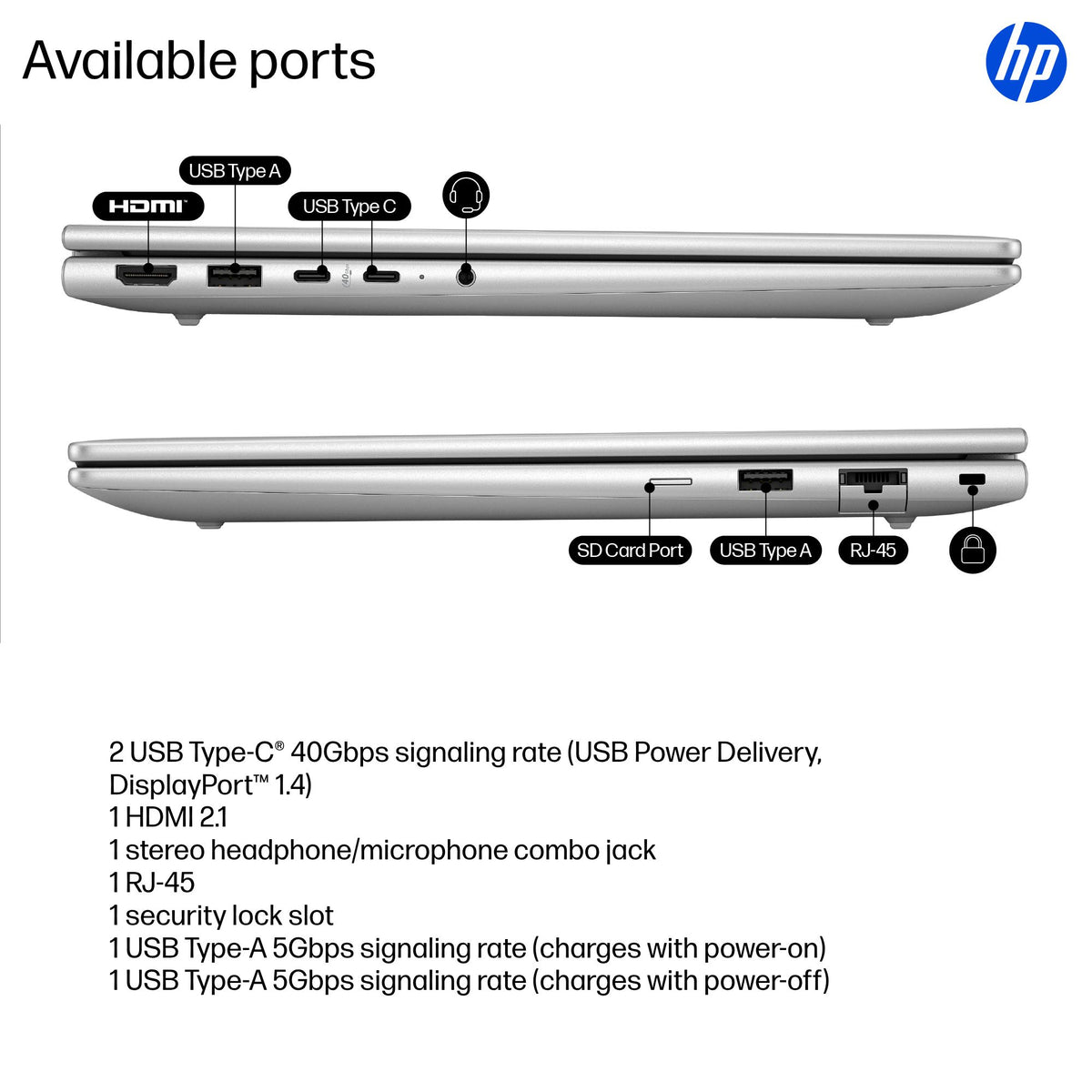 HP EliteBook 6 G1q Next Gen AI PC Wolf Pro Security Edition Copilot+ PC Snapdragon X1P-42-100 Laptop 14" WUXGA 16 GB LPDDR5x-SDRAM 512 GB SSD Wi-Fi 6E (802.11ax) Windows 11 Pro Silver