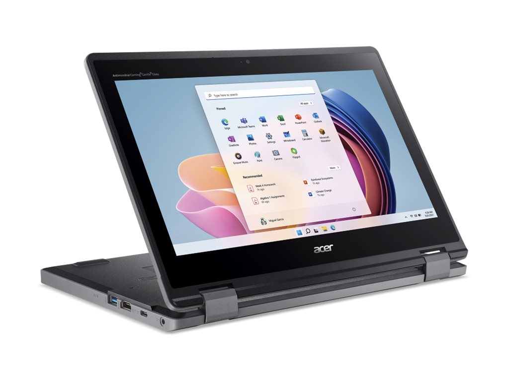 Acer TravelMate B3 Spin 11 Convertible 2-in-1 Notebook, Intel N100 Quad-Core, 4GB RAM, 128GB SSD, 11.6" HD IPS Touch, Windows 11 Pro, 10Hr Battery - NX.VZ0AA.007 (1 Year Warranty)