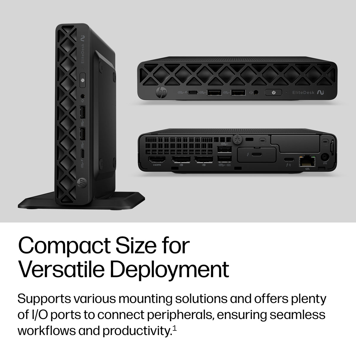 HP EliteDesk 8 Mini G2i Desktop Next Gen AI PC Wolf Pro Security Edition Copilot+ PC Intel Core Ultra 5 16 GB DDR5-SDRAM 512 GB SSD Windows 11 Pro Mini PC
