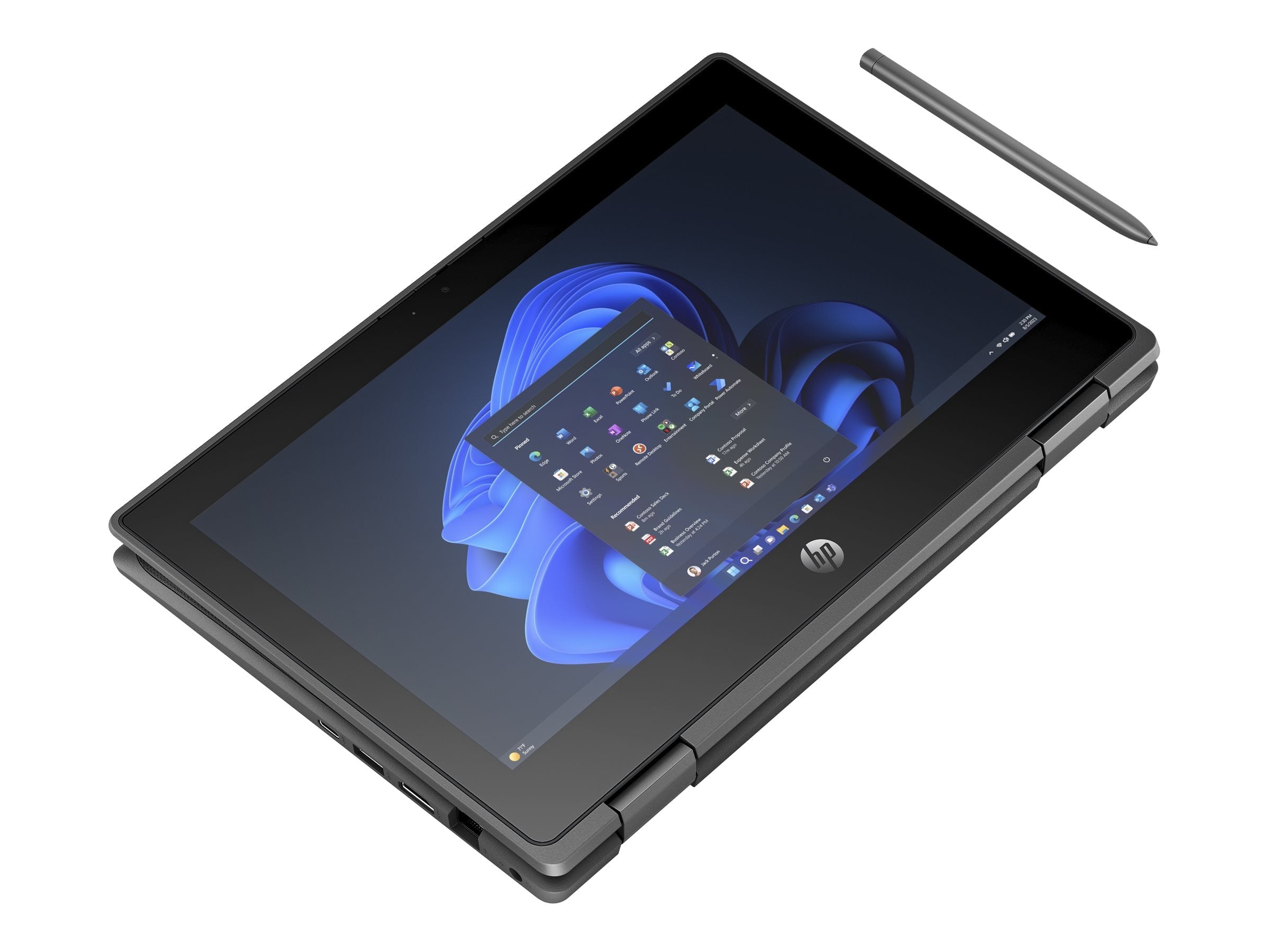 HP Pro x360 Fortis 11-inch G11 Convertible 2-in-1 Notebook, Intel N200 Quad-Core, 8GB RAM, 256GB SSD, Windows 11 Pro, Rugged Design, Touchscreen, Black - 9E8T5UTABA (1 Year Warranty)