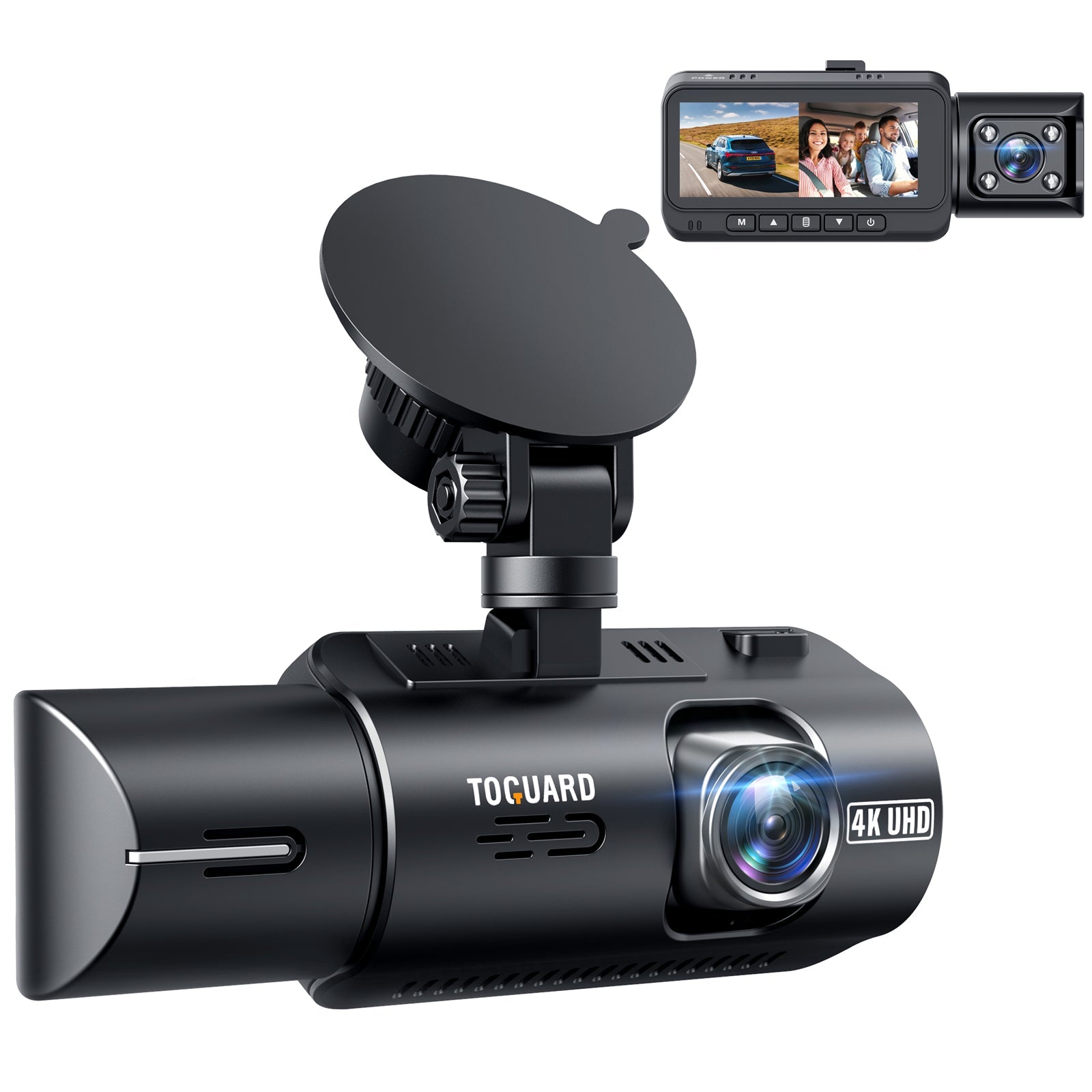 Toguard CE67A 4K Front and Inside GPS WiFi 2160P+1080P Dual Dash Camera