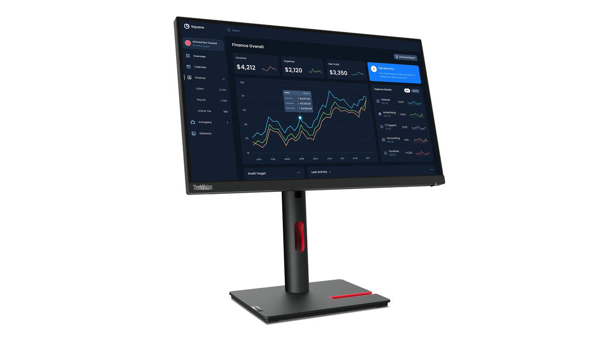 Lenovo ThinkVision T22i-30 computer monitor 21.5" 1920 x 1080 pixels Full HD LED Black
