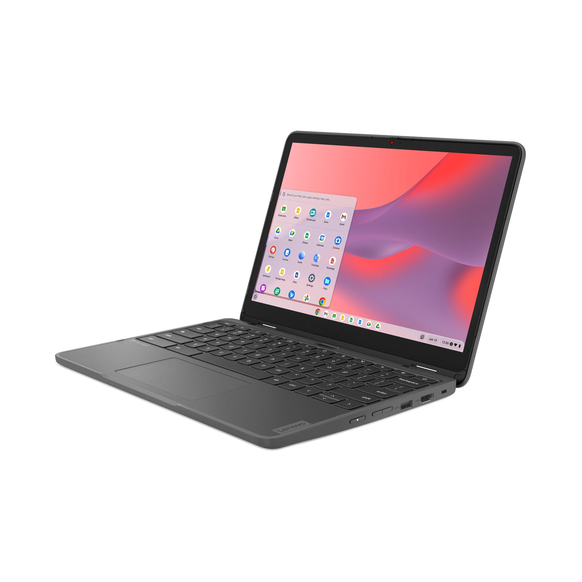 Lenovo 500e Yoga Chromebook Gen 4 Intel® N N100 12.2" Touchscreen WUXGA 8 GB LPDDR5-SDRAM 64 GB eMMC Wi-Fi 6E (802.11ax) ChromeOS English Gray