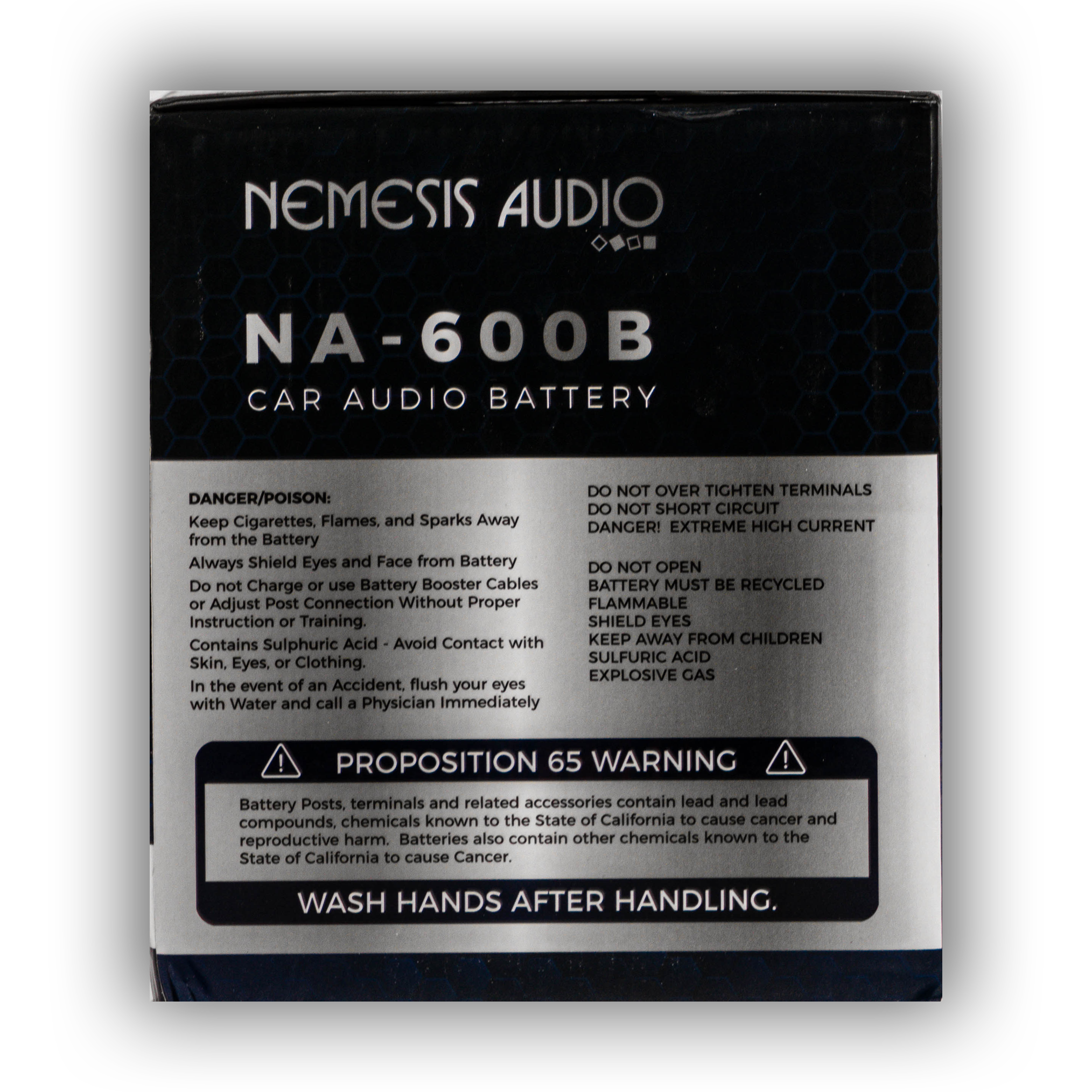 Nemesis Audio NA-600B 20AH 600W AGM Power Cell 12V Battery