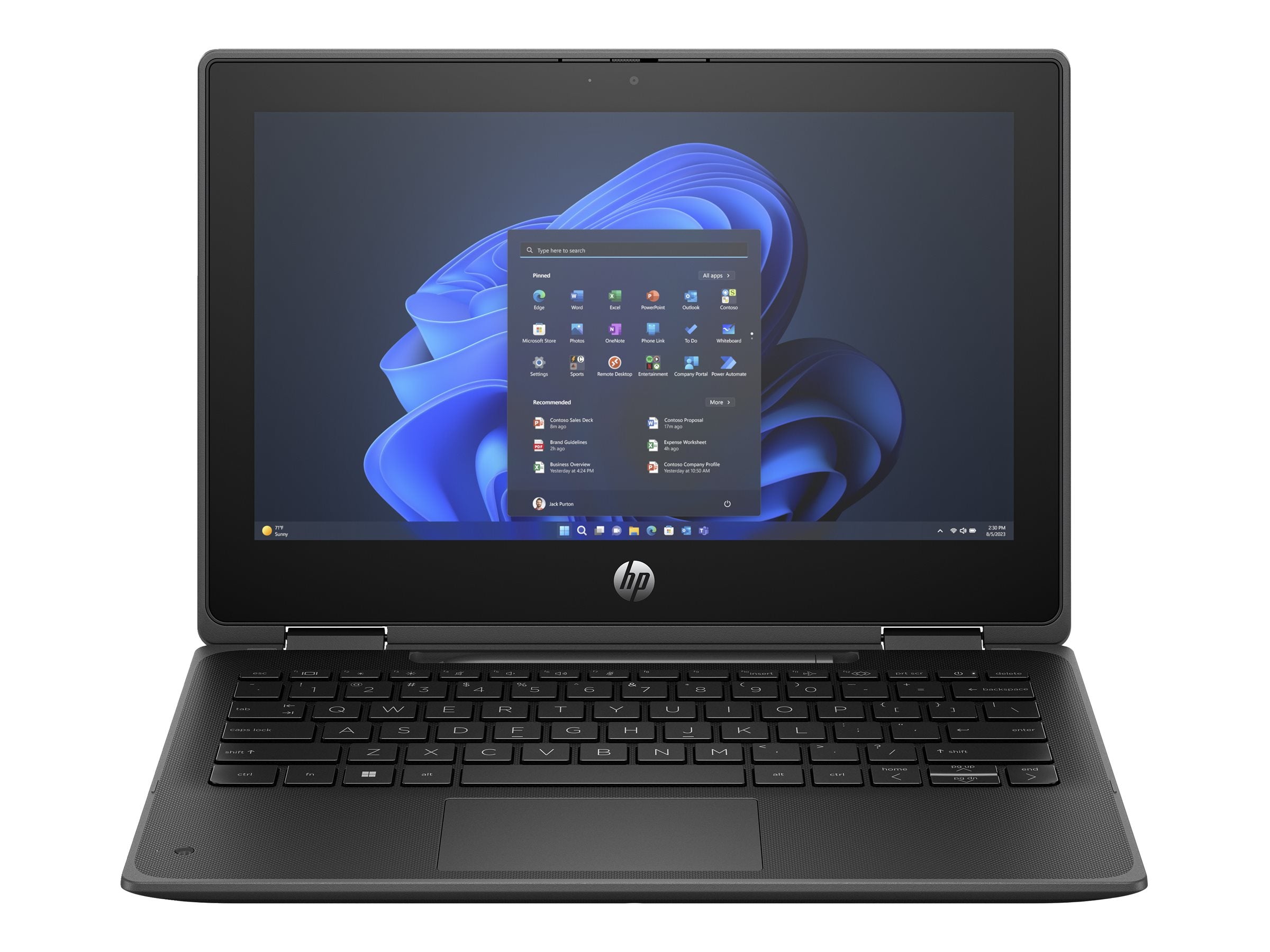 HP Pro x360 Fortis 11-inch G11 Convertible 2-in-1 Notebook, Intel N200 Quad-Core, 8GB RAM, 256GB SSD, Windows 11 Pro, Rugged Design, Touchscreen, Black - 9E8T5UTABA (1 Year Warranty)