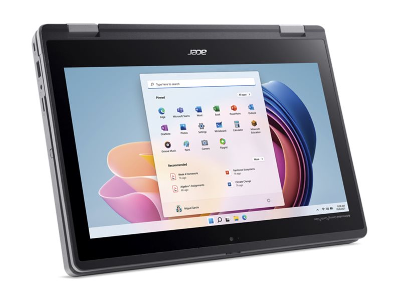 Acer TravelMate B3 Spin 11 Convertible 2-in-1 Notebook, Intel N100 Quad-Core, 4GB RAM, 128GB SSD, 11.6" HD IPS Touch, Windows 11 Pro, 10Hr Battery - NX.VZ0AA.007 (1 Year Warranty)