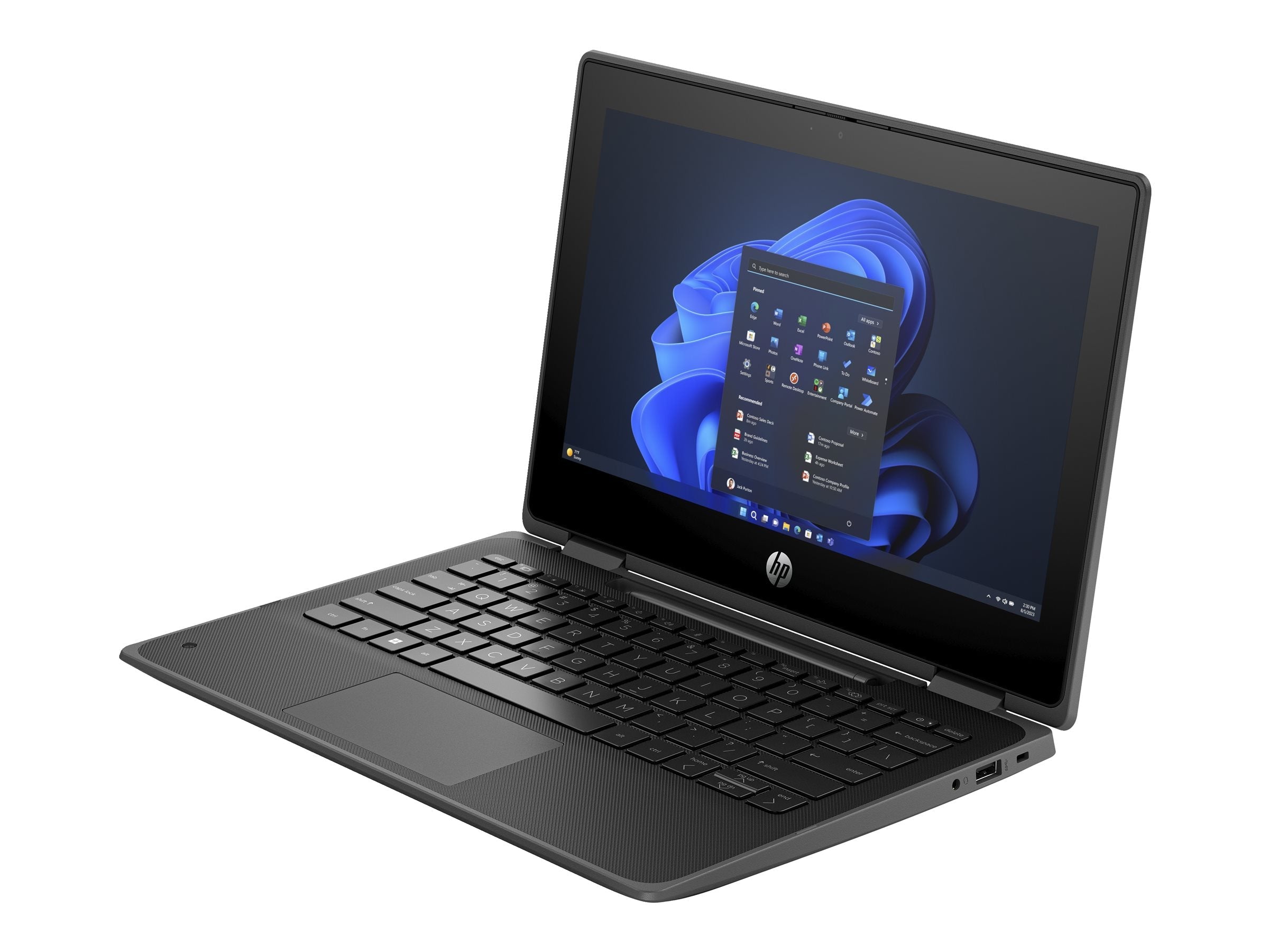 HP Pro x360 Fortis 11-inch G11 Convertible 2-in-1 Notebook, Intel N200 Quad-Core, 8GB RAM, 256GB SSD, Windows 11 Pro, Rugged Design, Touchscreen, Black - 9E8T5UTABA (1 Year Warranty)